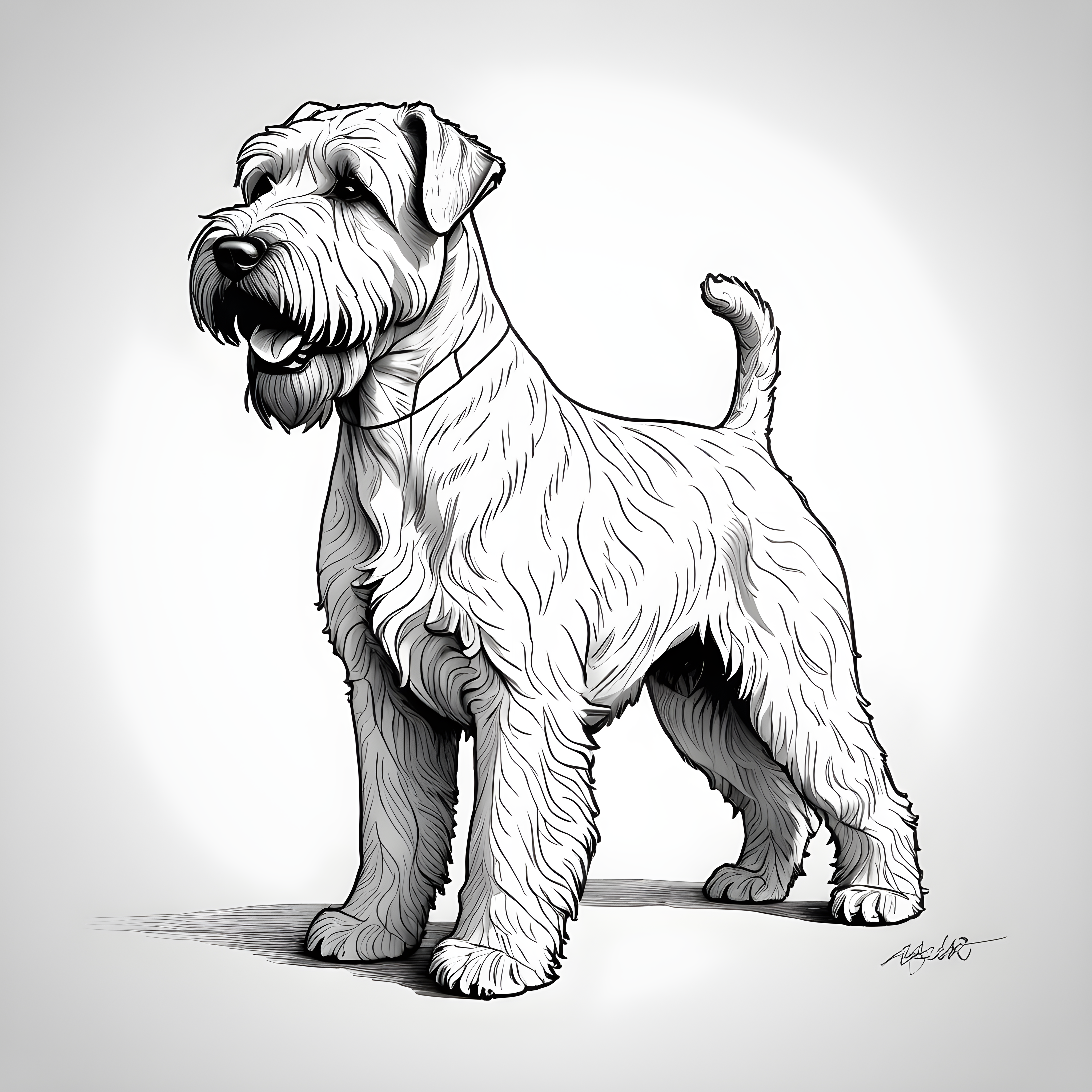Soft Coated Wheaten Terrier — Minimalist Line Art (Motivational)