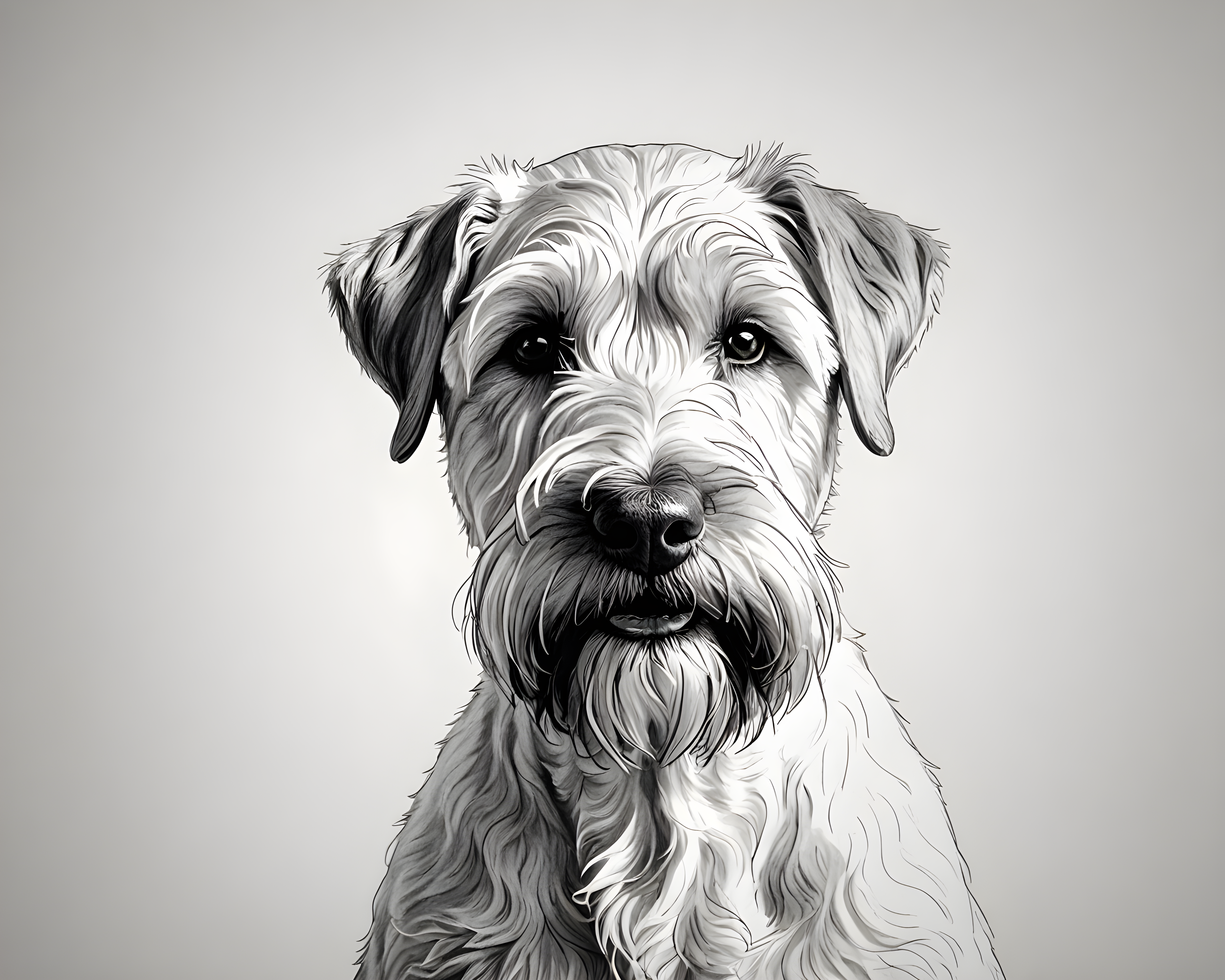 Soft Coated Wheaten Terrier — Minimalist Line Art (Romantic)