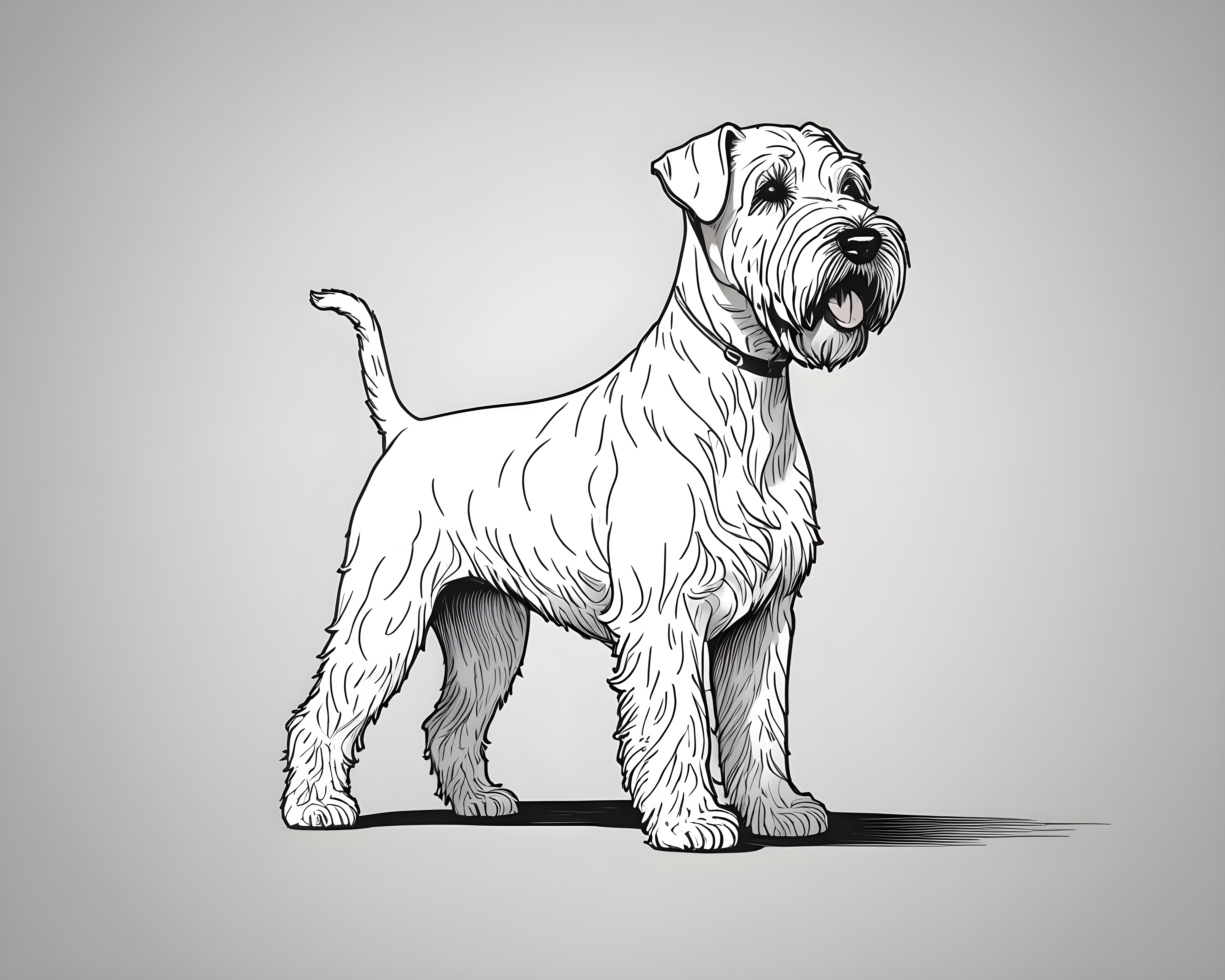 Soft Coated Wheaten Terrier — Minimalist Line Art (Savage)