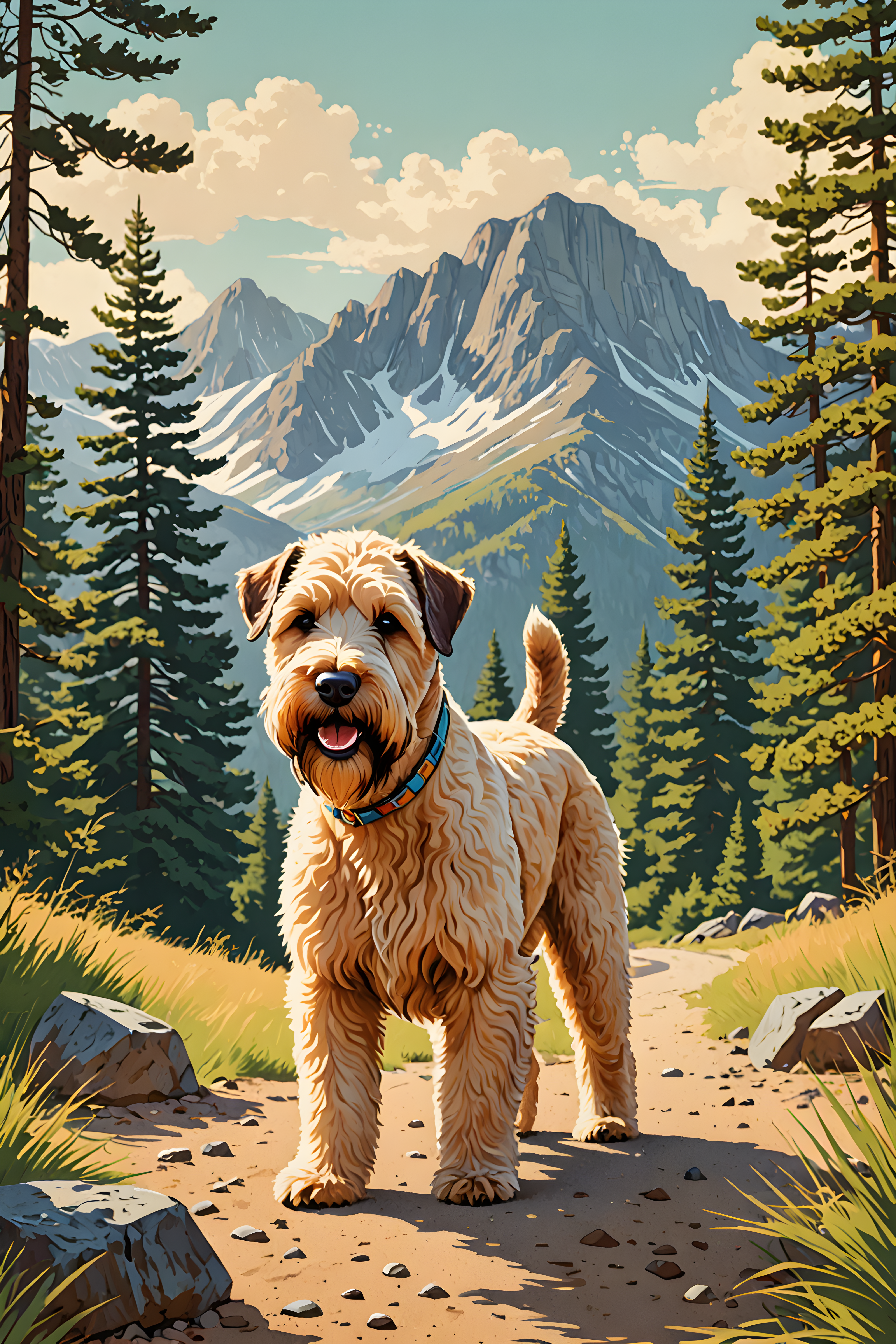 Soft Coated Wheaten Terrier — Retro (Energetic)