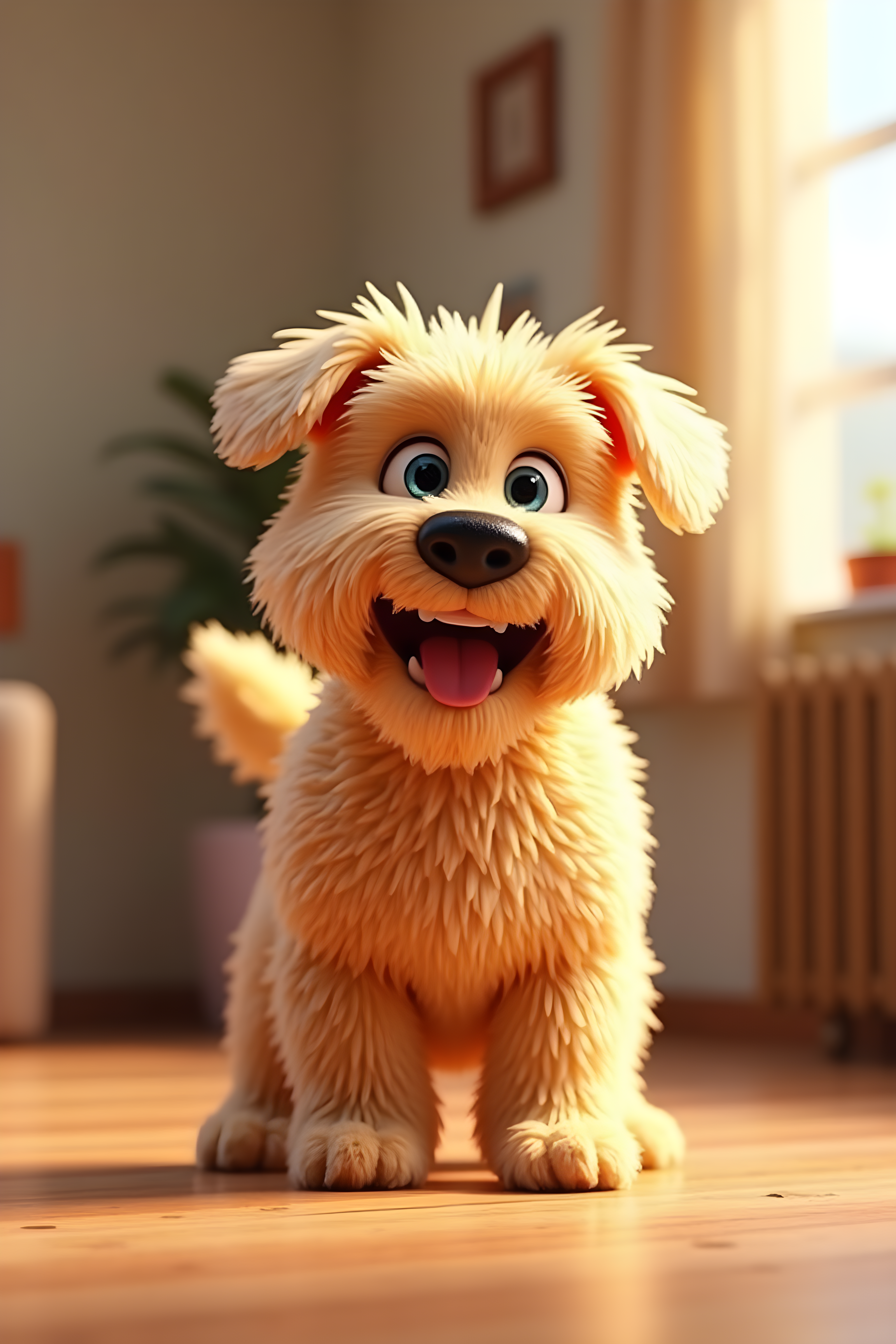 Soft Coated Wheaten Terrier — 3D Render (Happy)