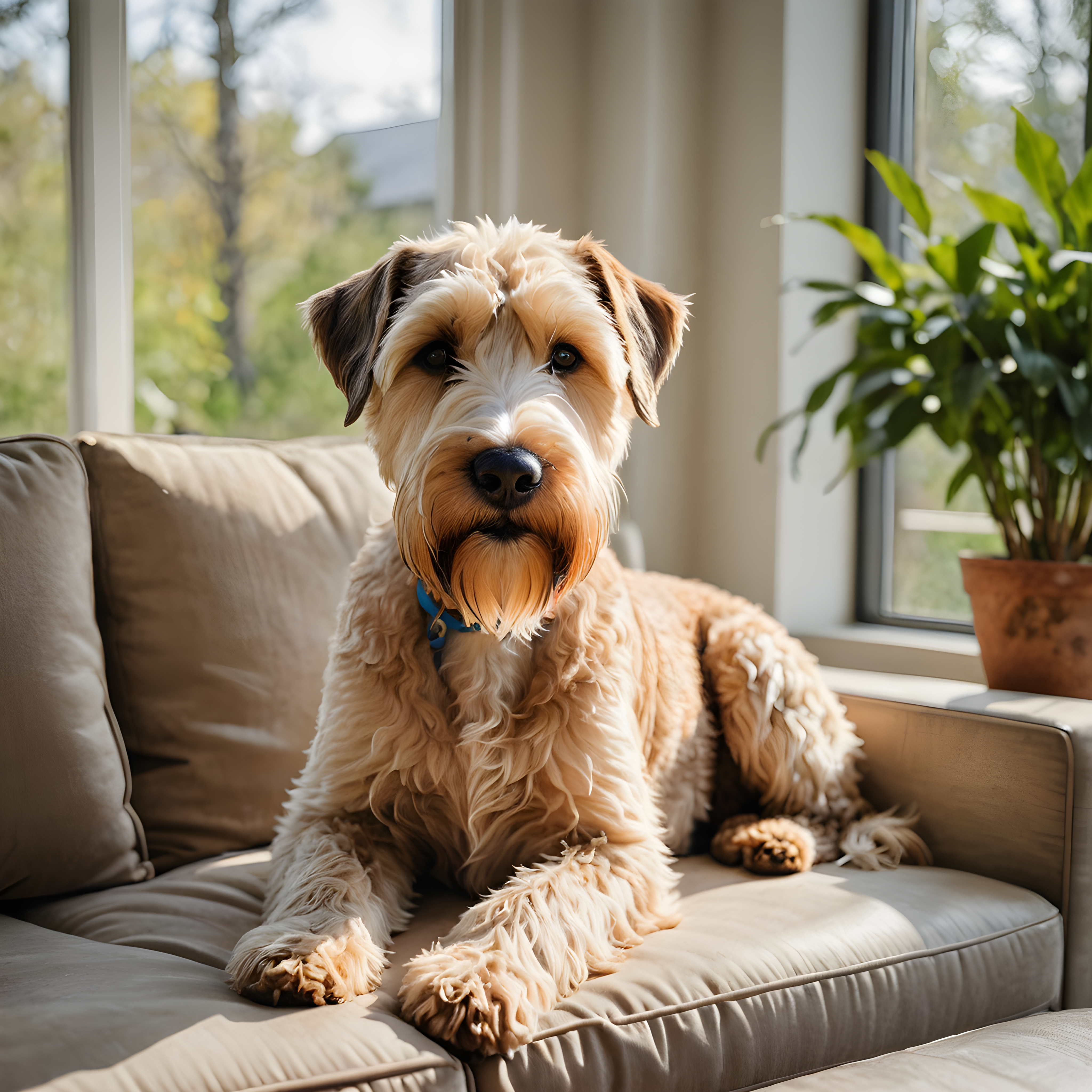 Soft Coated Wheaten Terrier — Watercolor (Lifestyle)