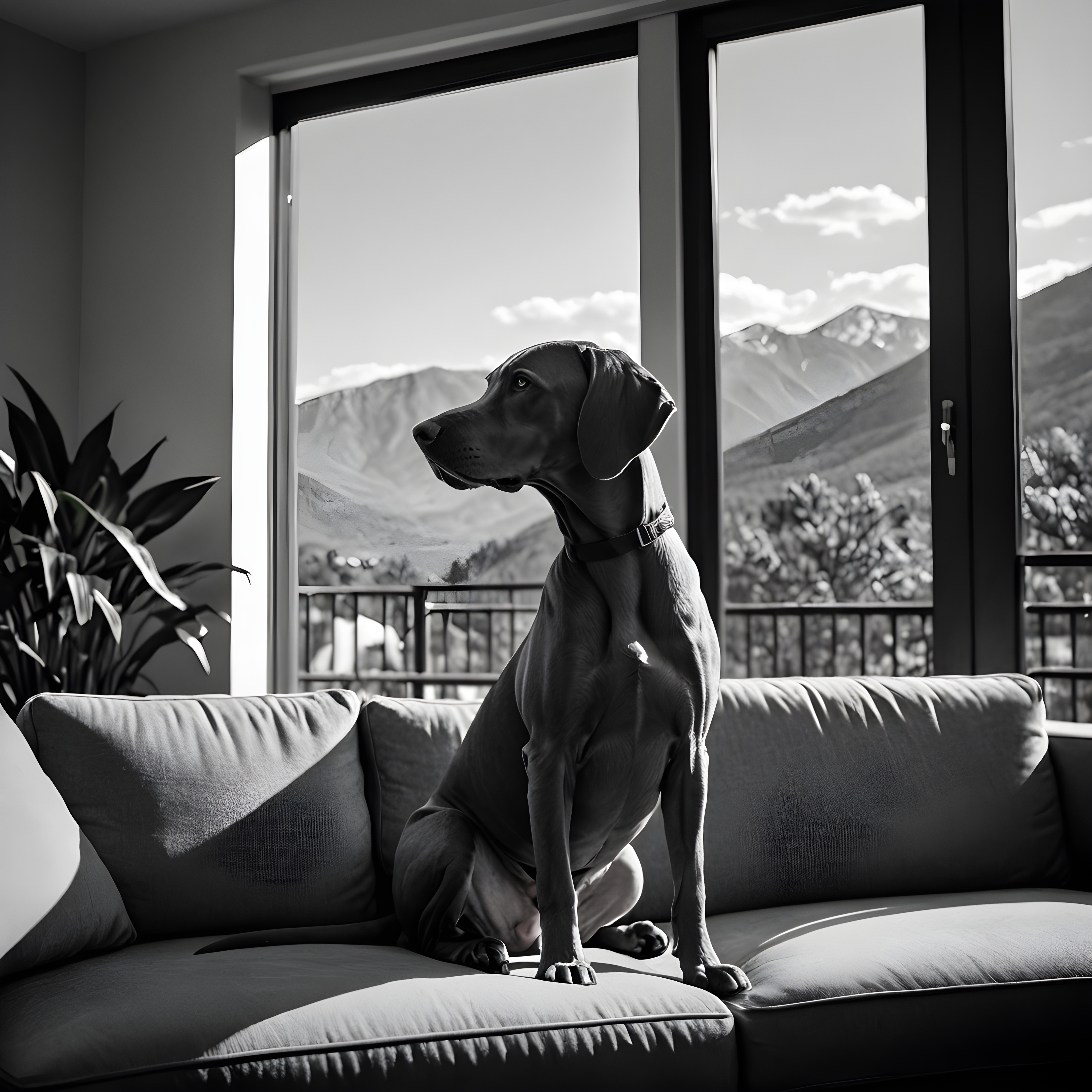 Vizsla — Black & White (Lifestyle)