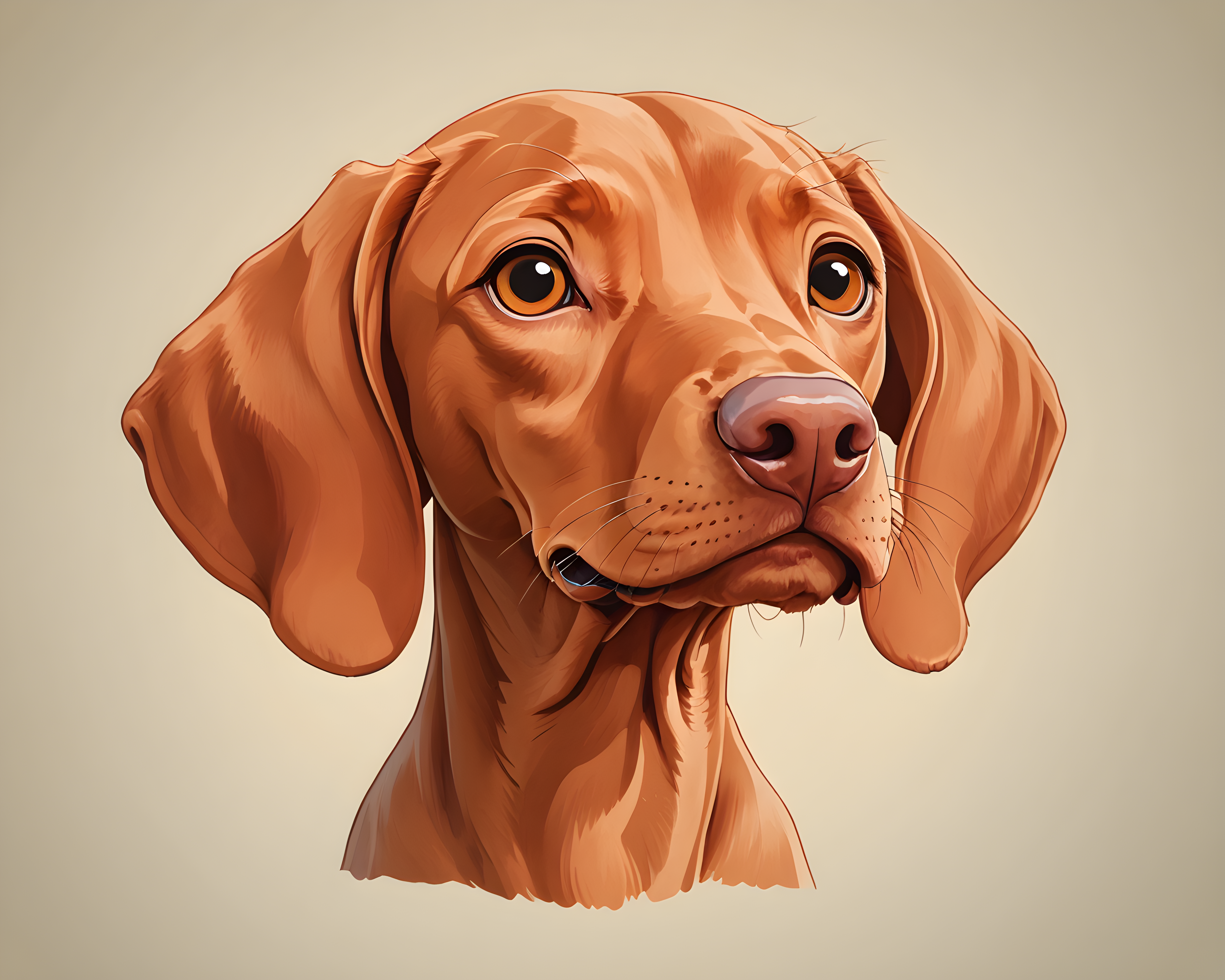 Vizsla — Cartoon / Kawaii (Romantic)