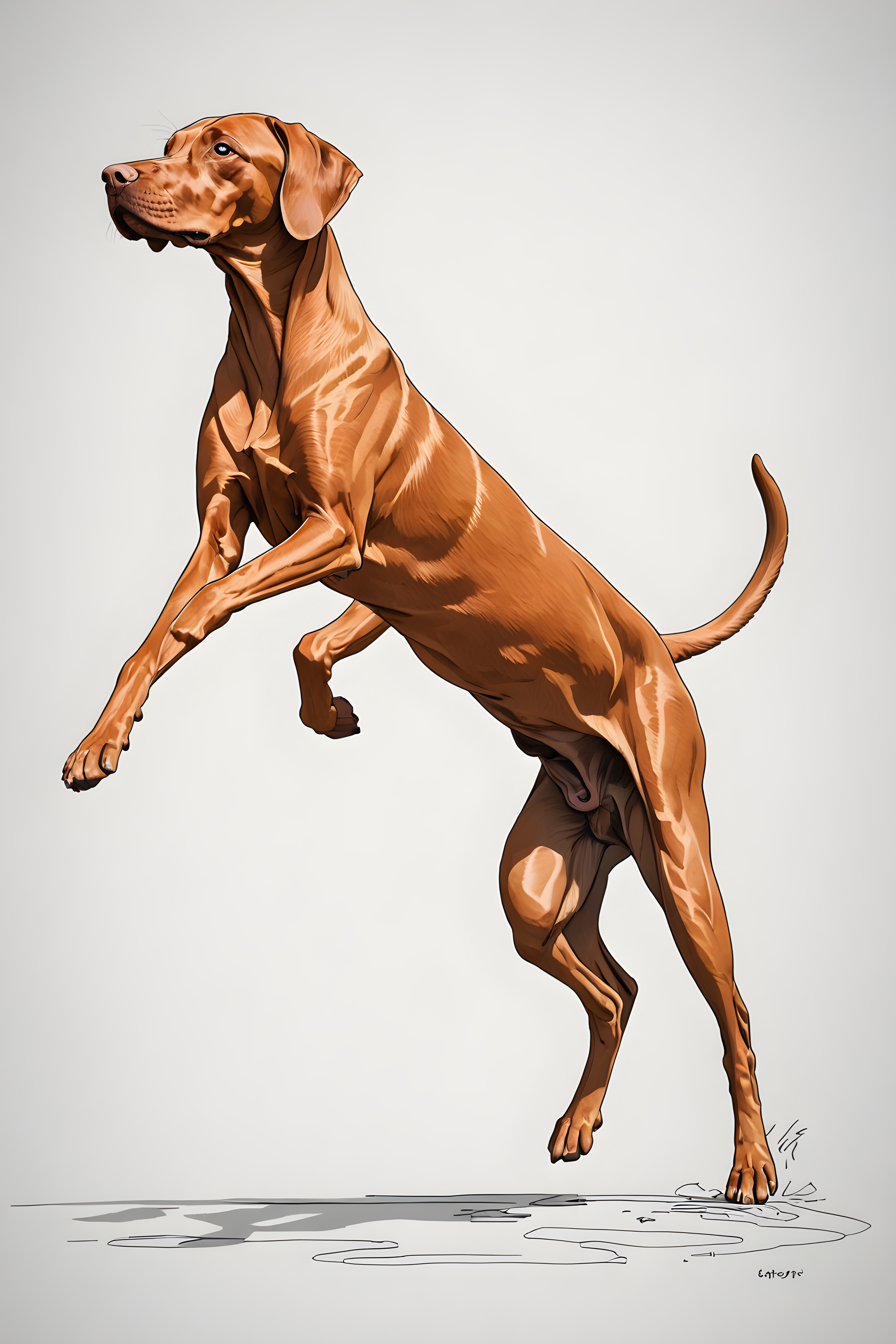 Vizsla — Minimalist Line Art (Fantasy)