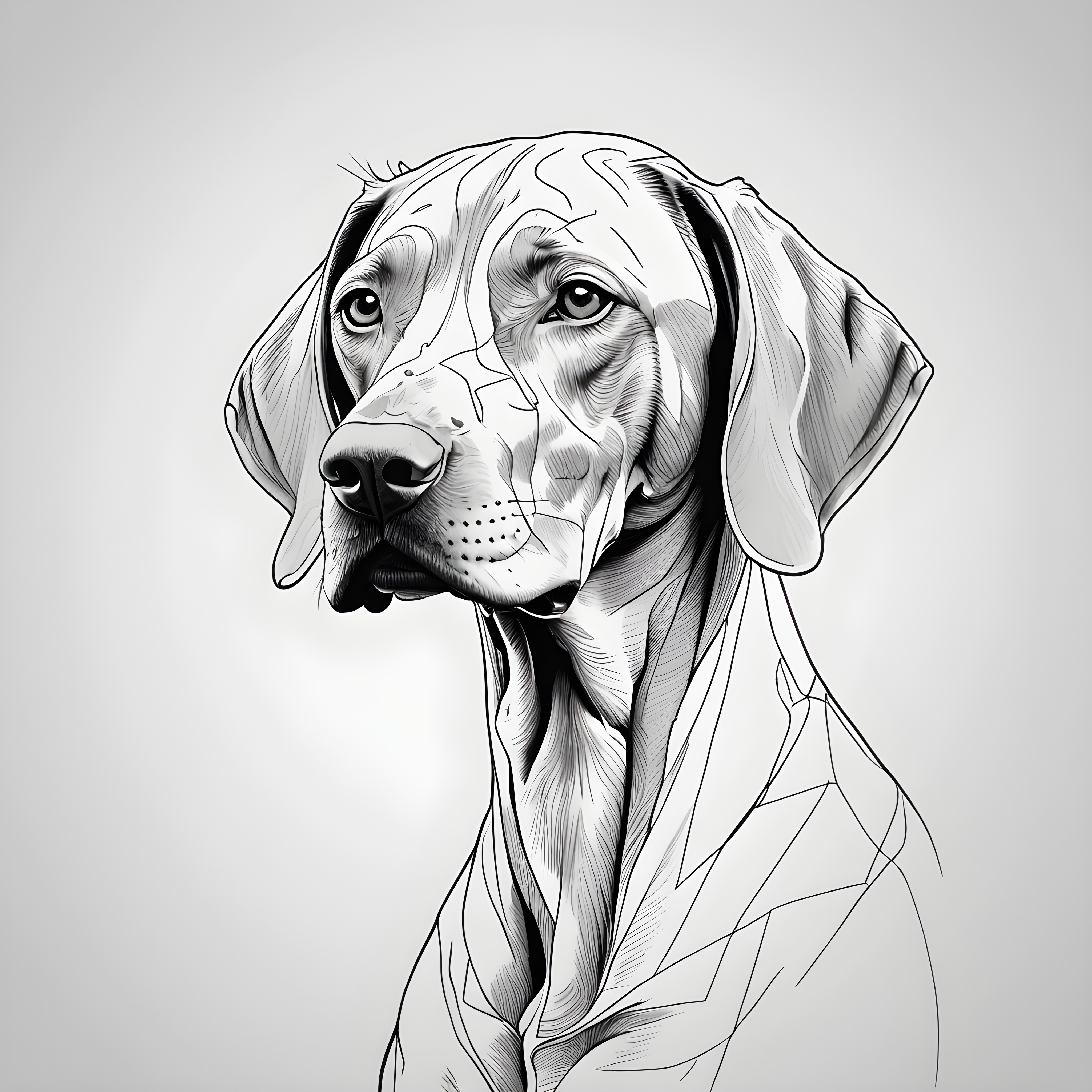 Vizsla — Minimalist Line Art (Fantasy)