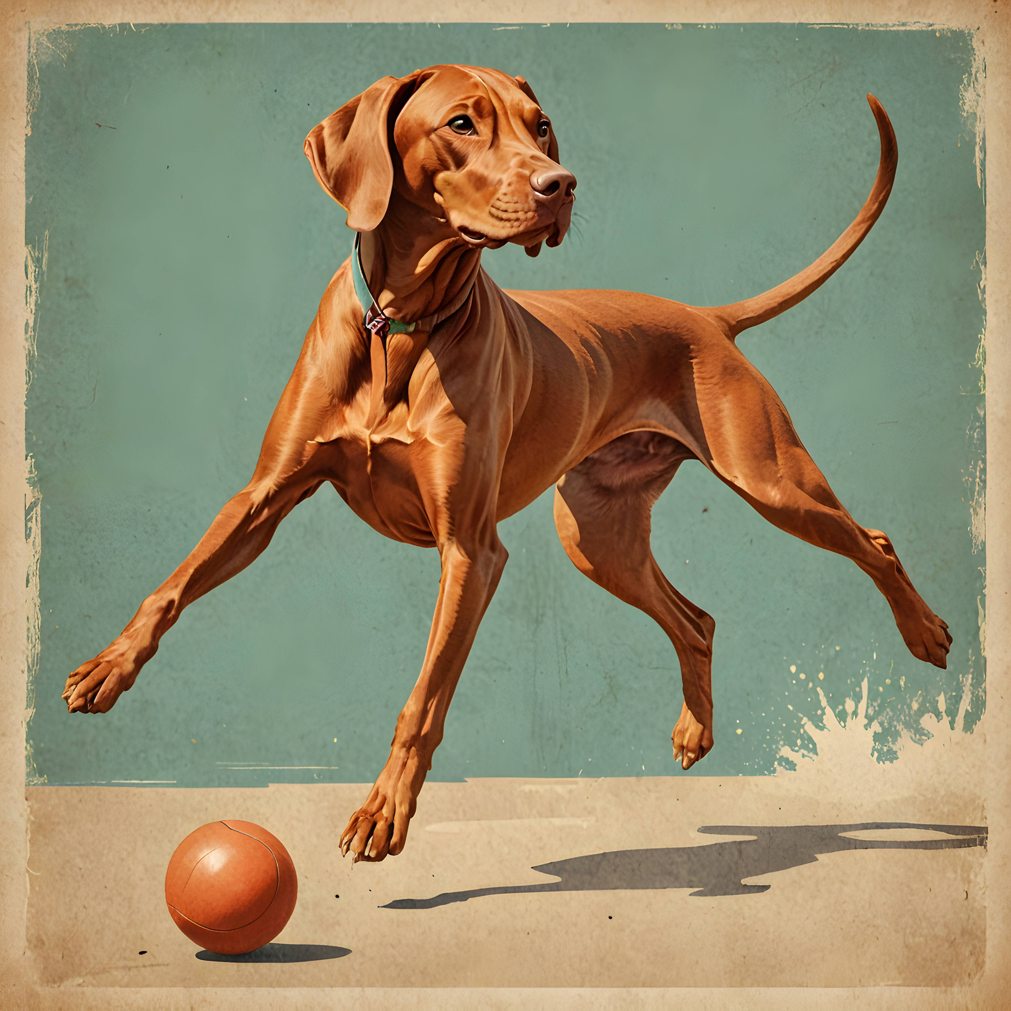 Vizsla — Vintage Poster (Playful)