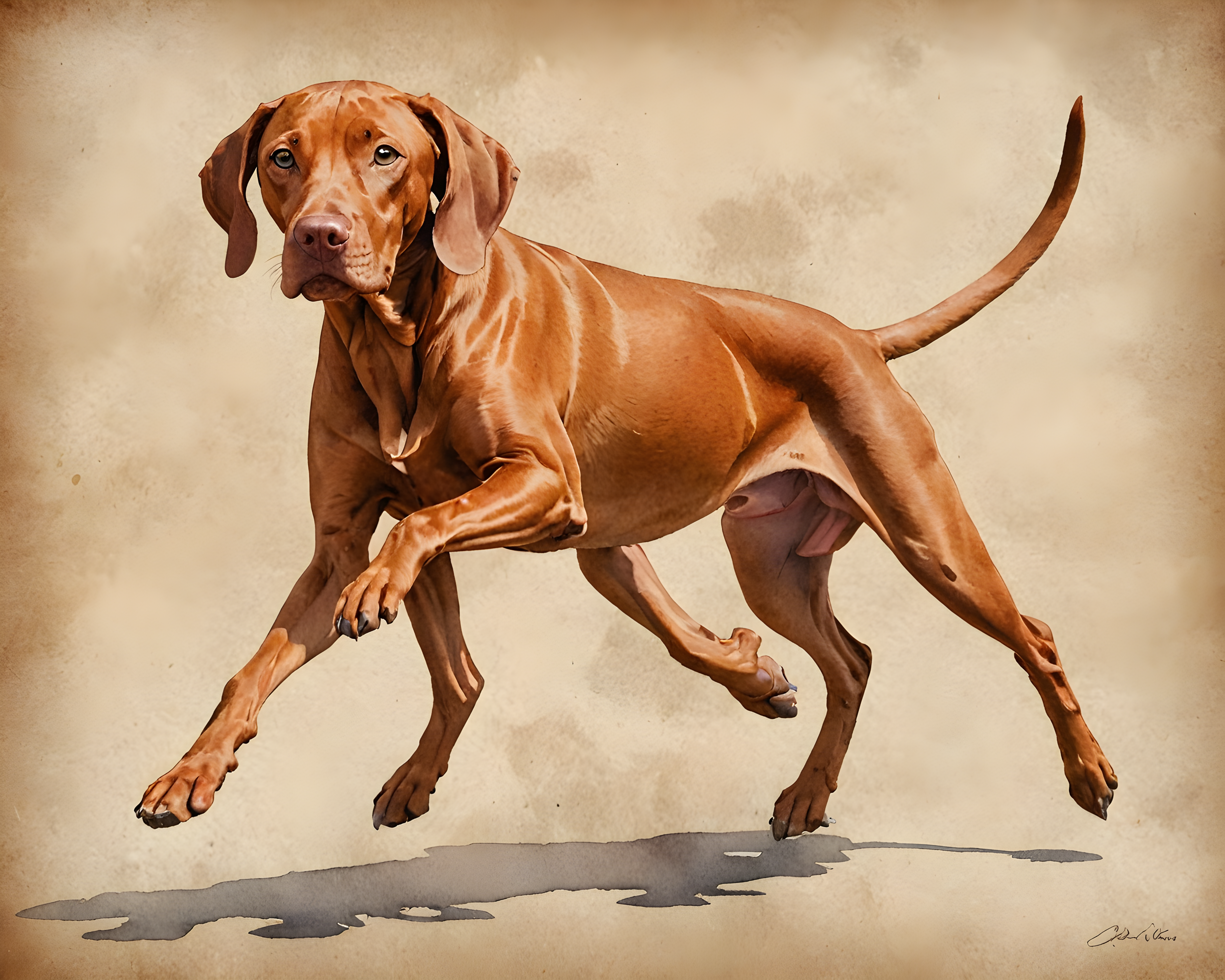 Vizsla — Watercolor (Funny)