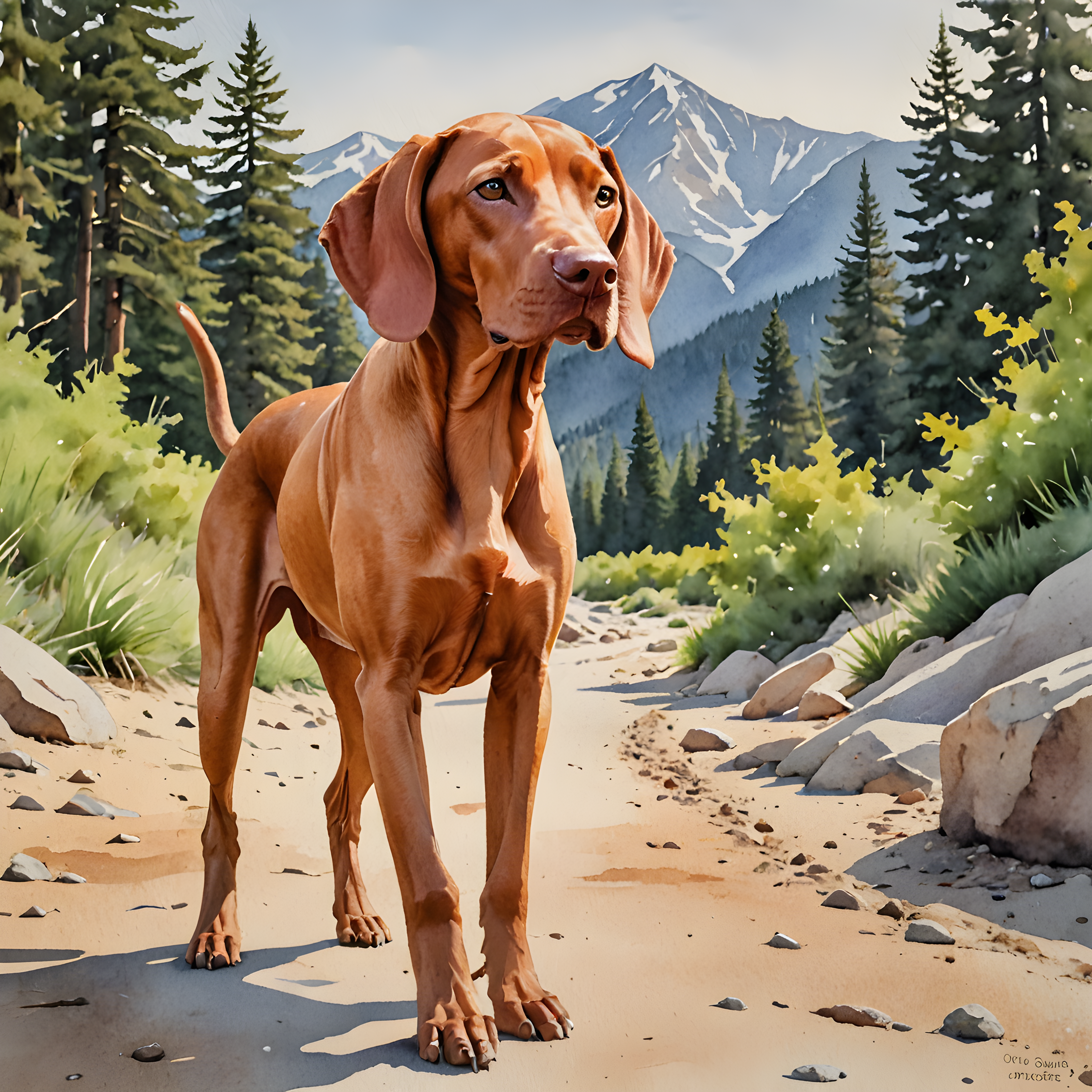 Vizsla — Watercolor (Funny)