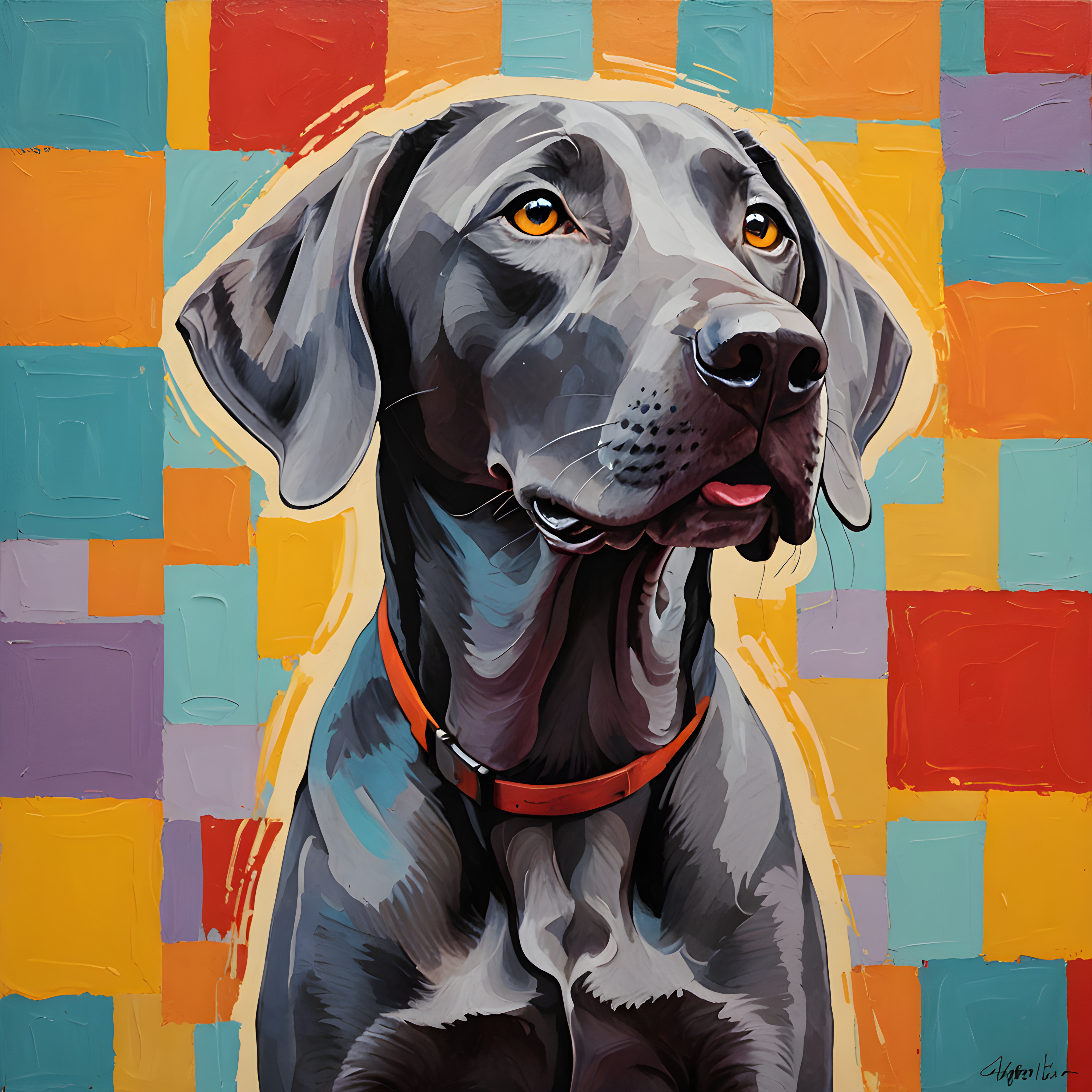 Weimaraner — Abstract (Happy)