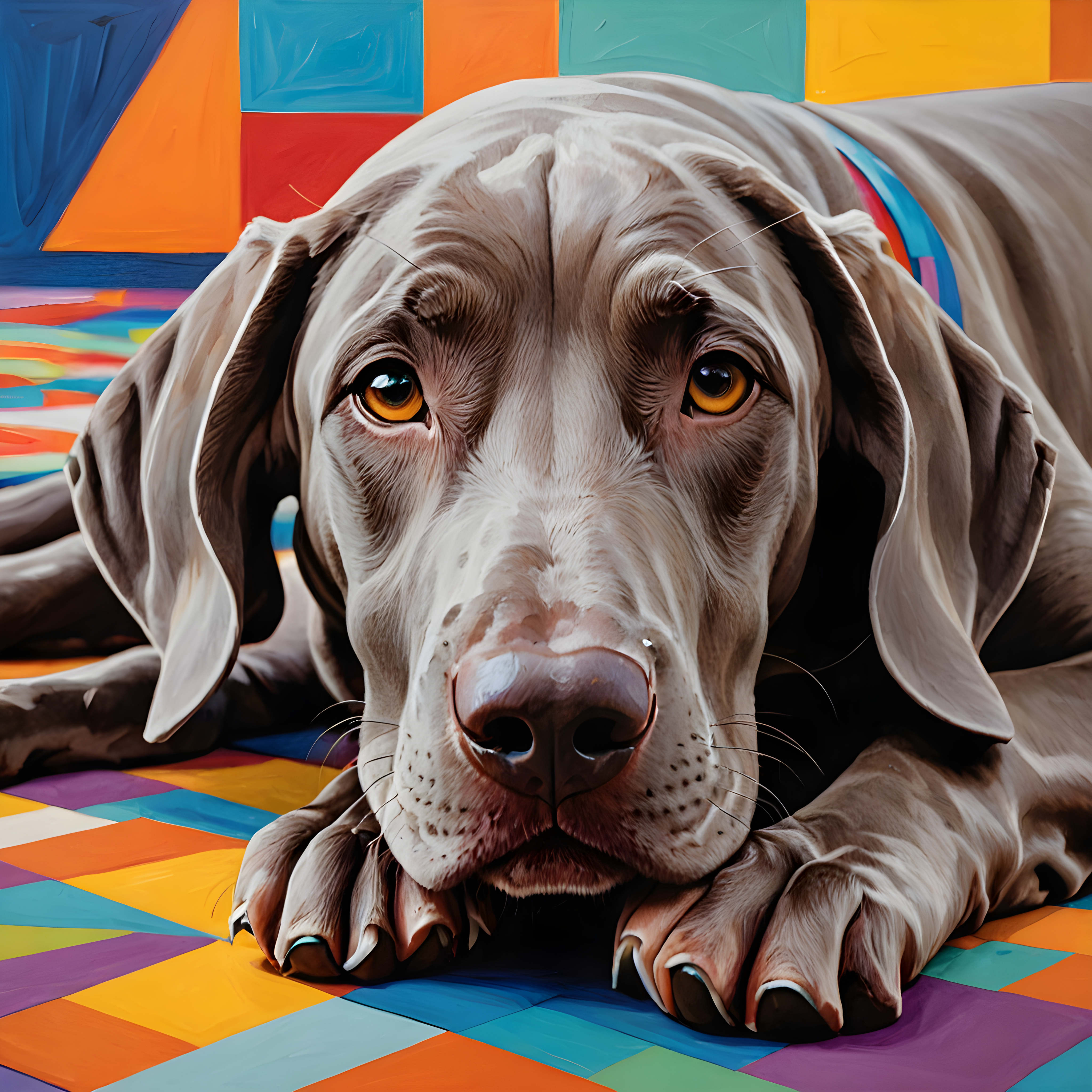Weimaraner — Abstract (Happy)