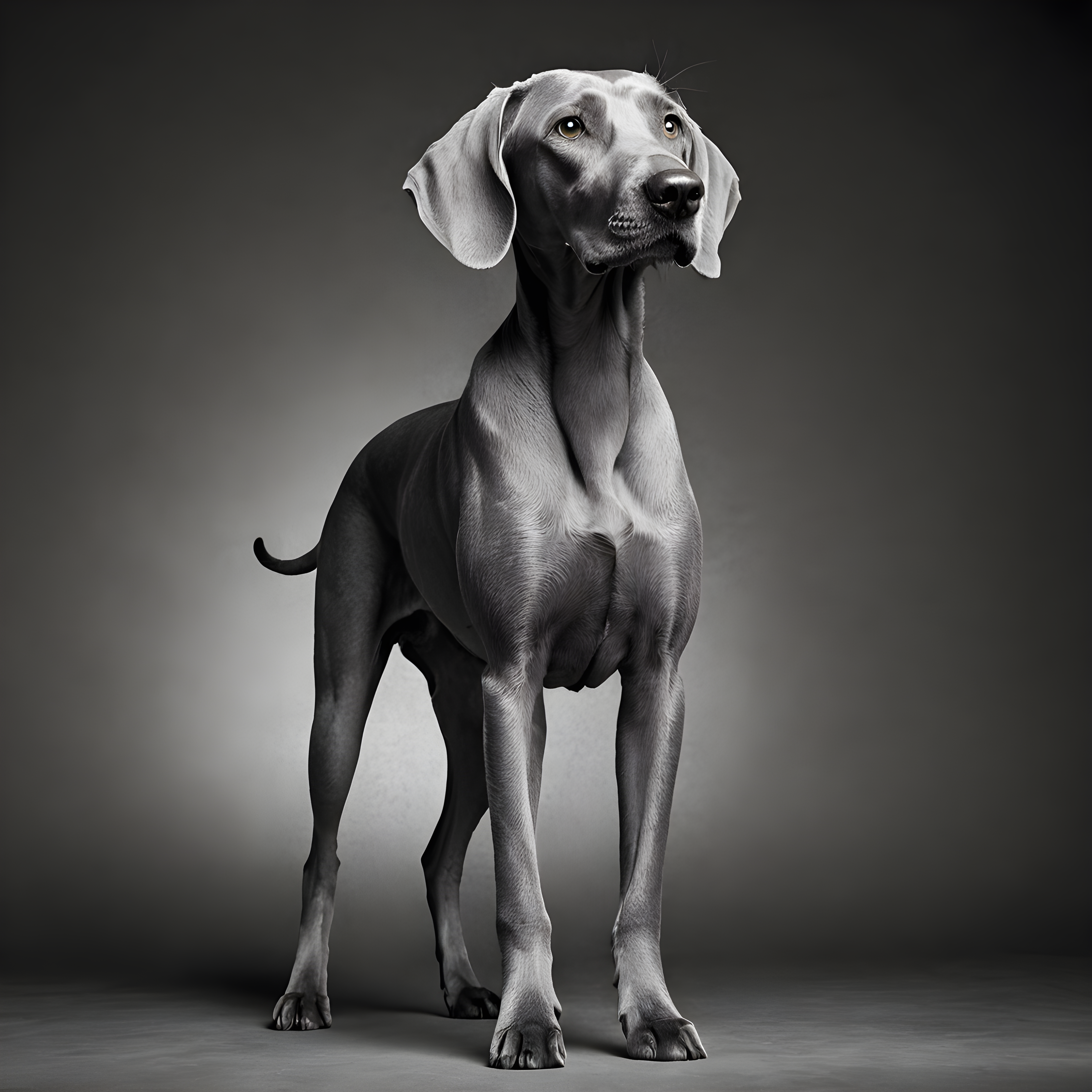 Weimaraner — Black & White (Funny)