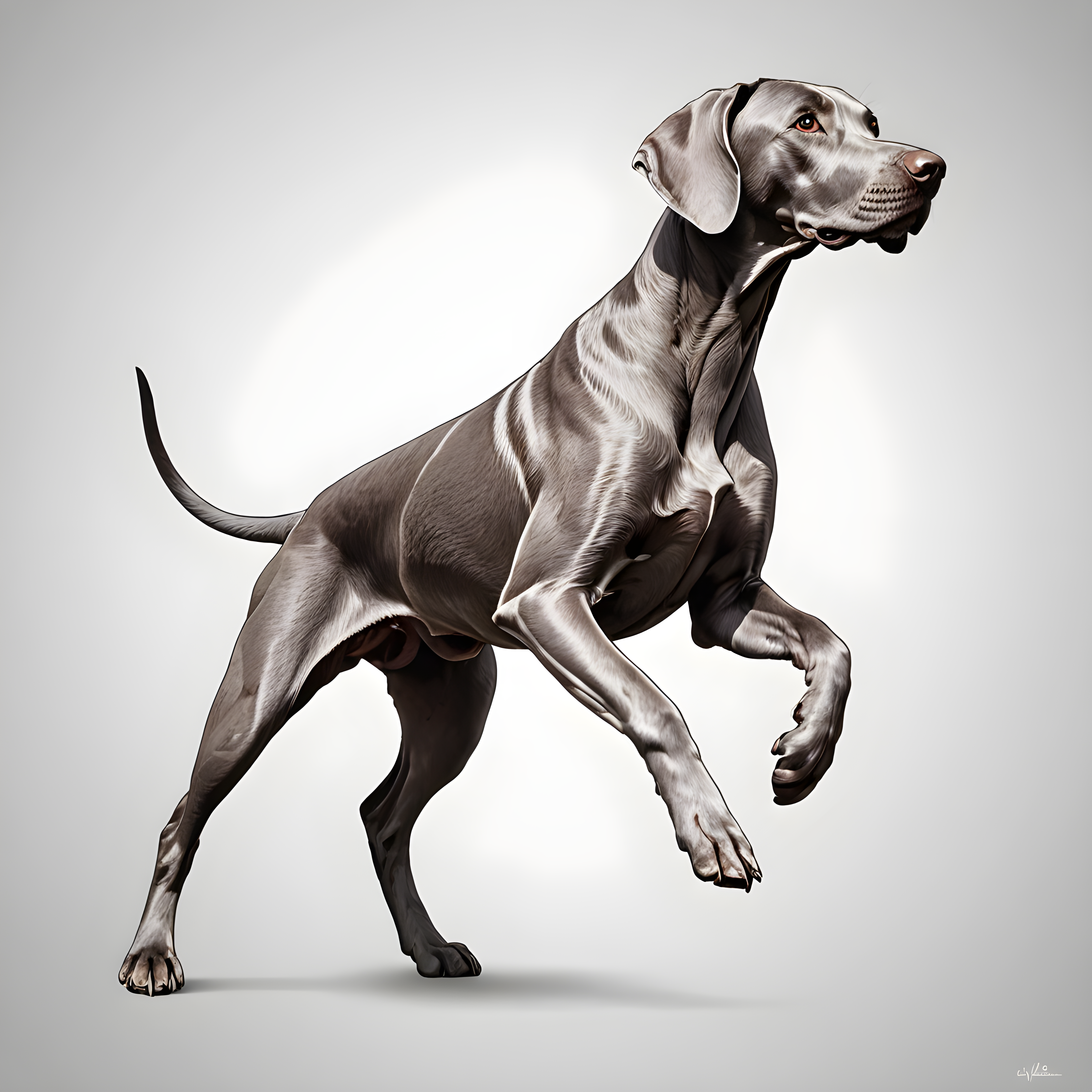 Weimaraner — Line Art (Funny)