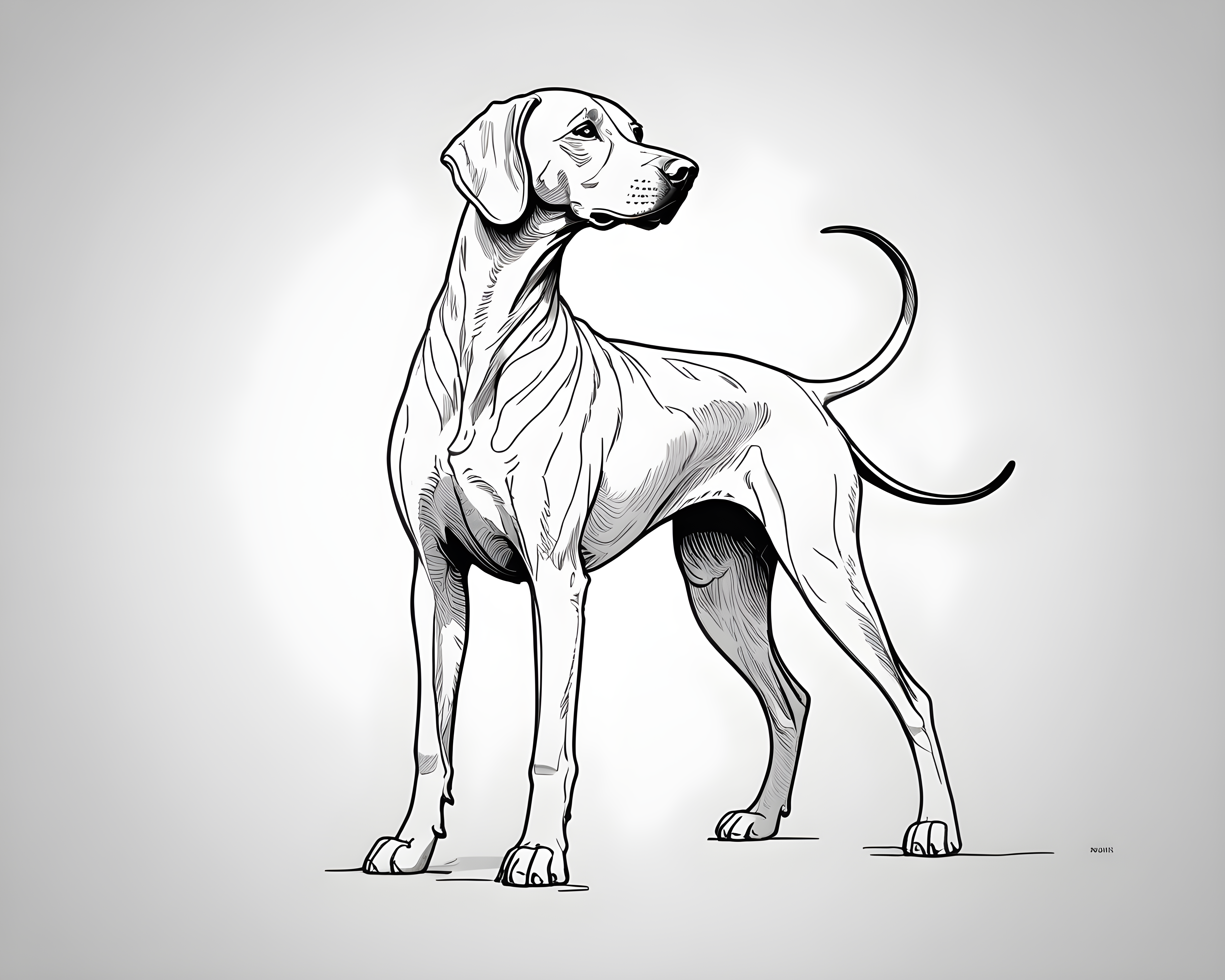 Weimaraner — Minimalist Line Art (Funny)