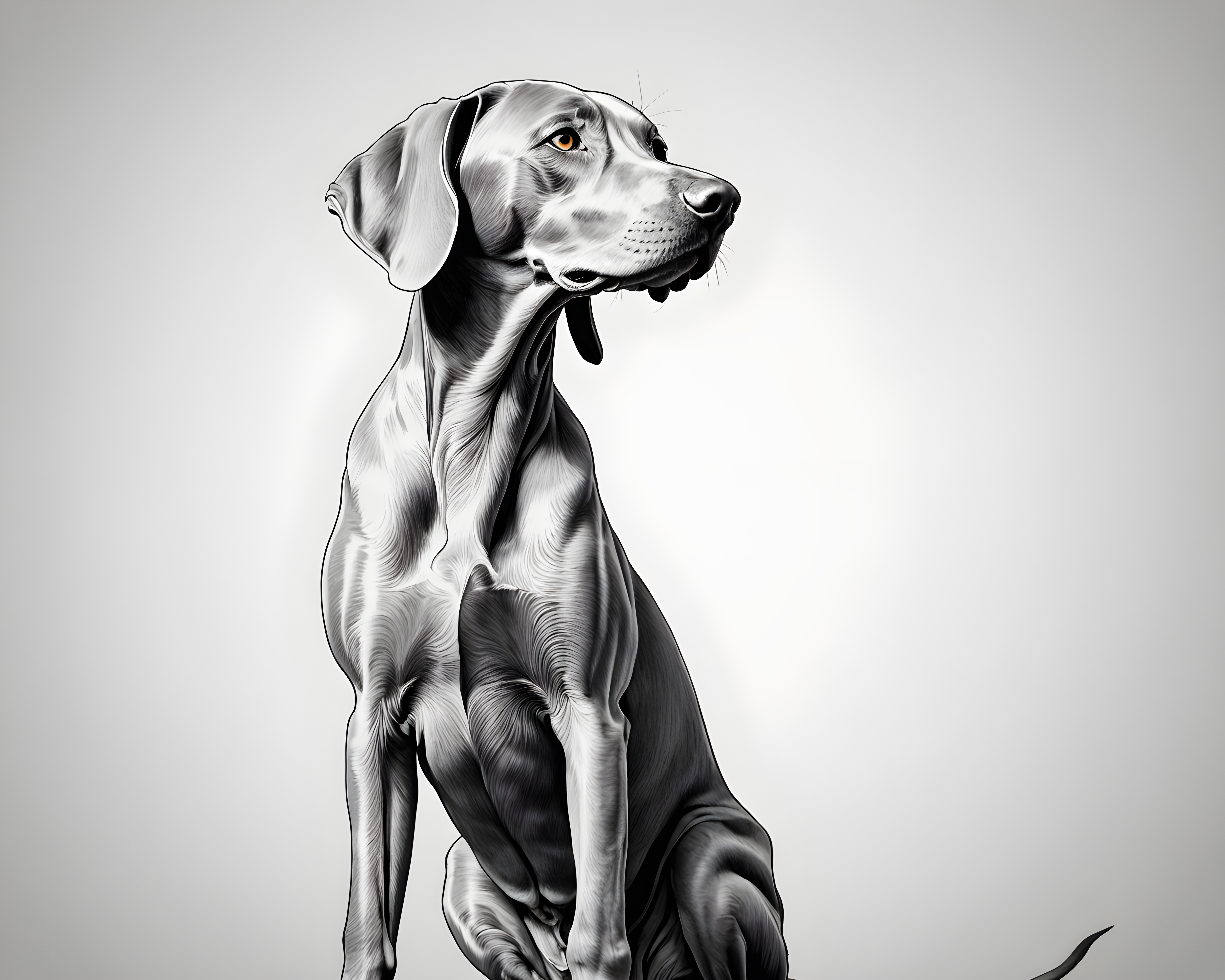 Weimaraner — Minimalist Line Art (Happy)