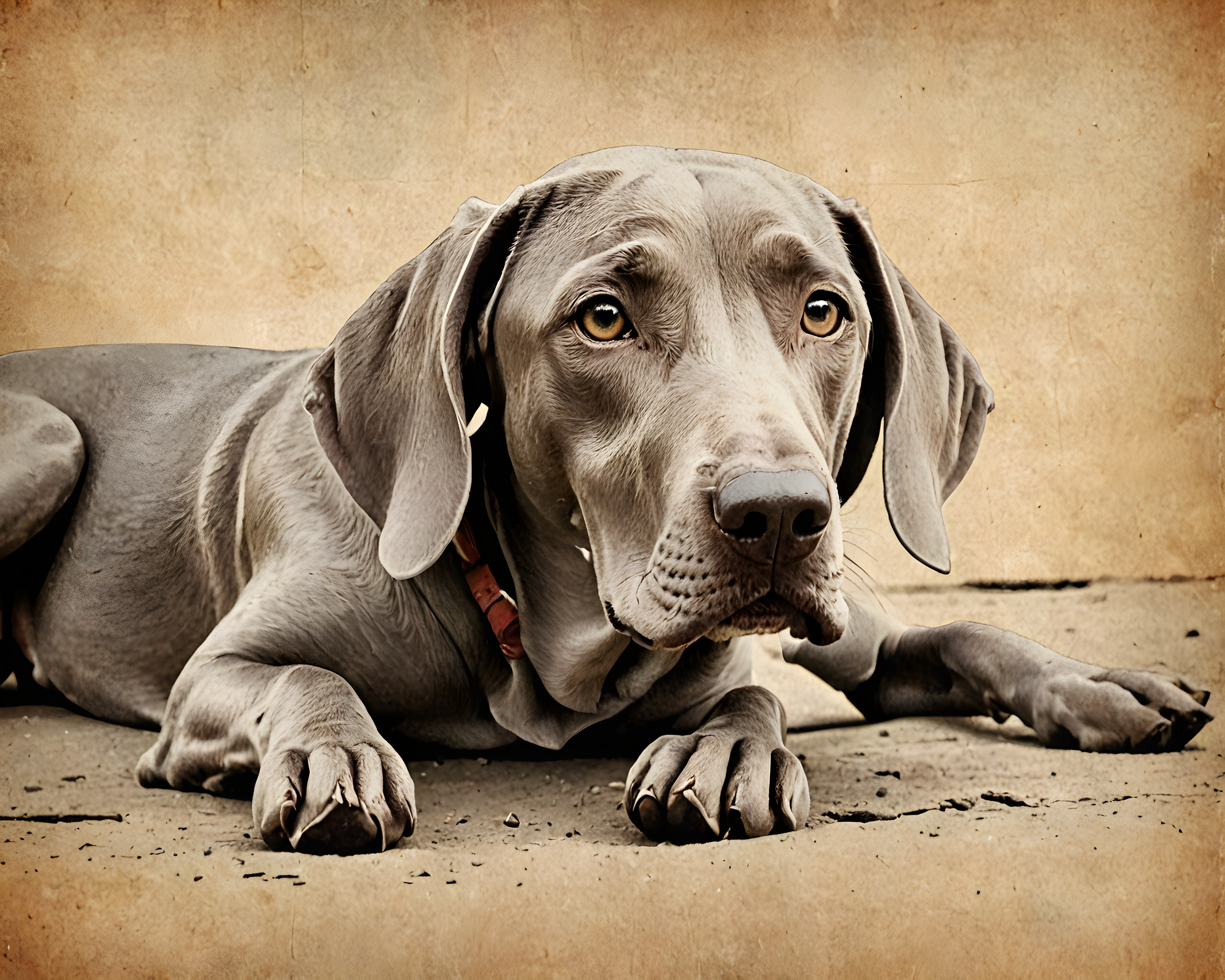 Weimaraner — Vintage Poster (Energetic)