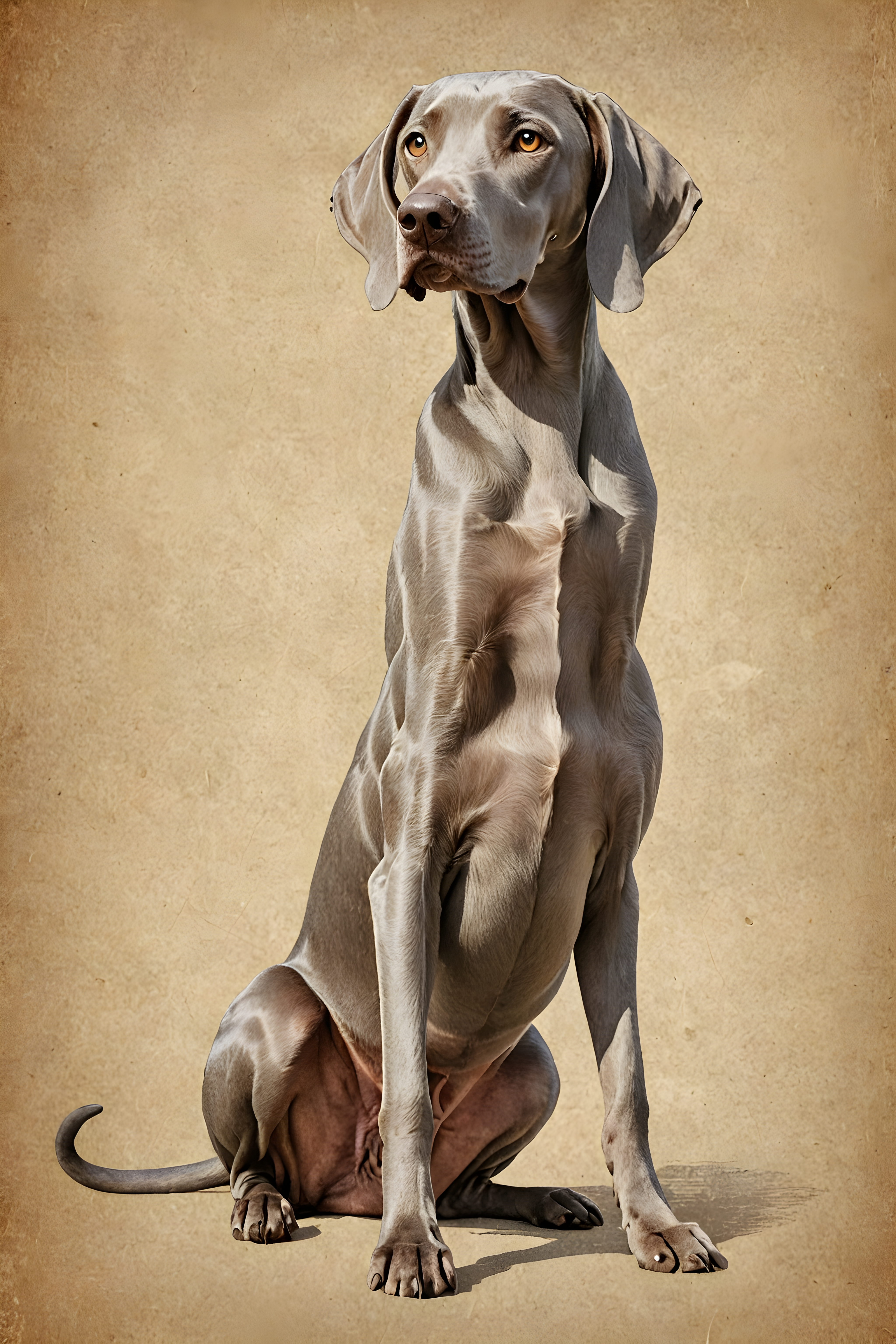 Weimaraner — Vintage Poster (Playful)