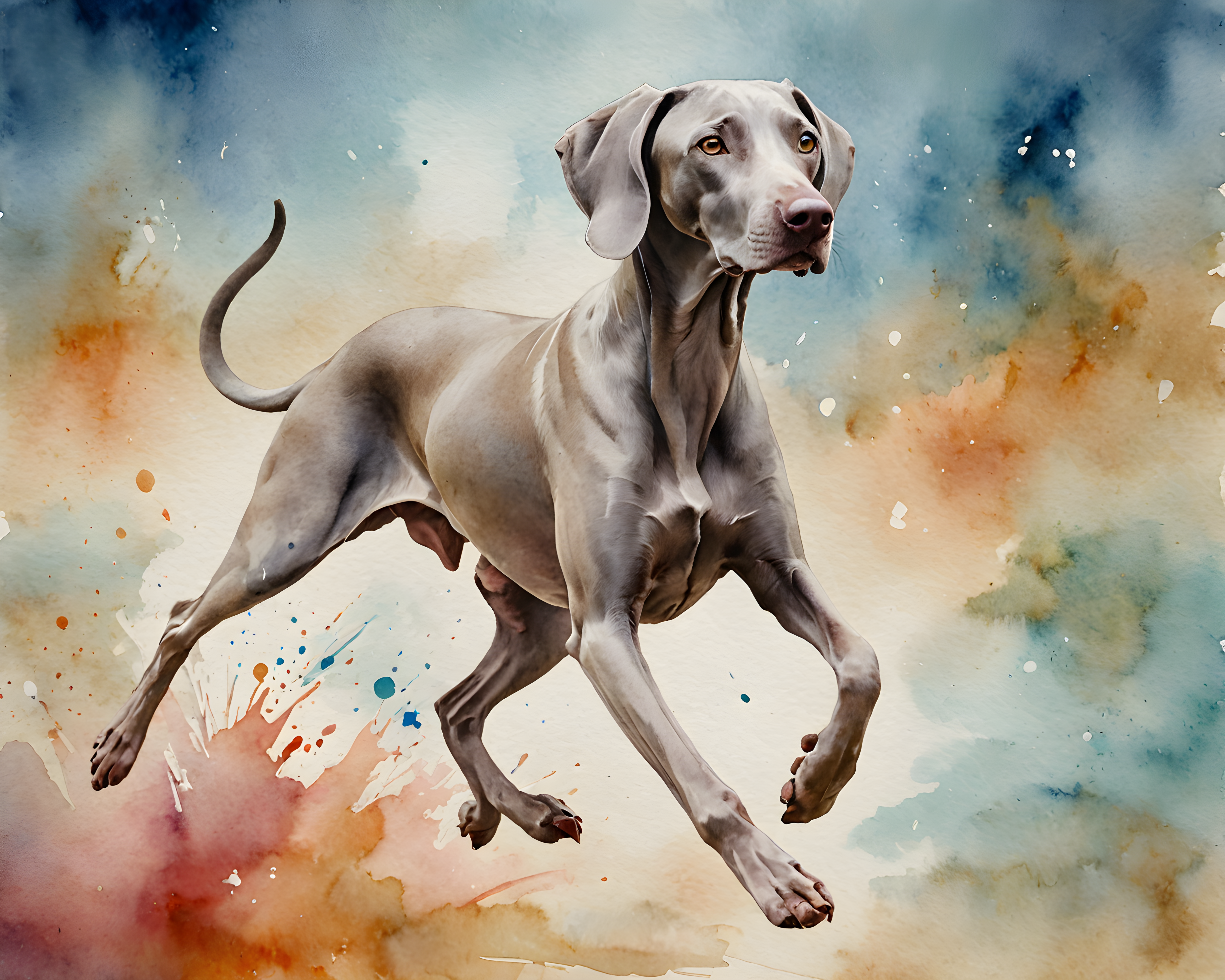 Weimaraner — Watercolor (Fantasy)