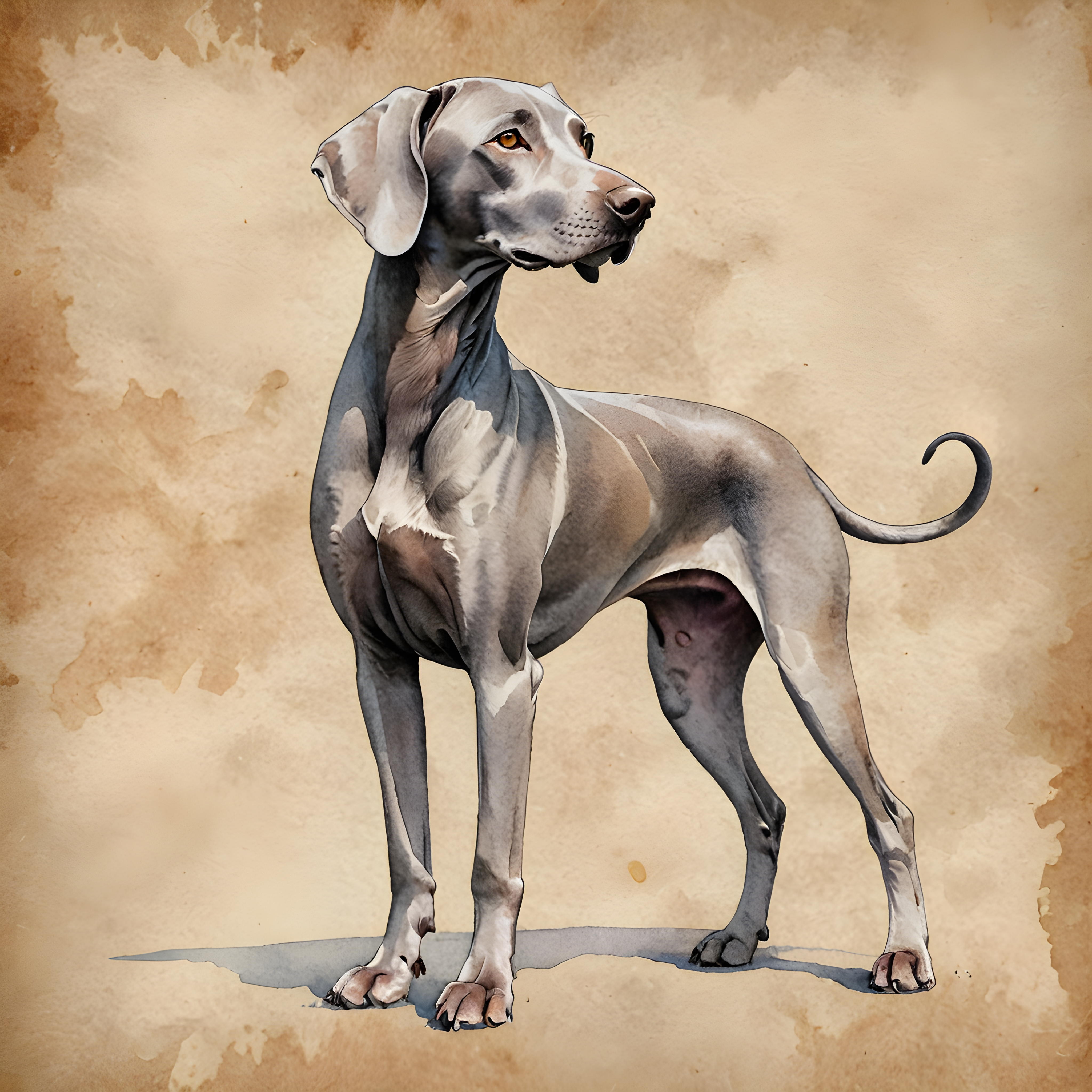 Weimaraner — Watercolor (Funny)