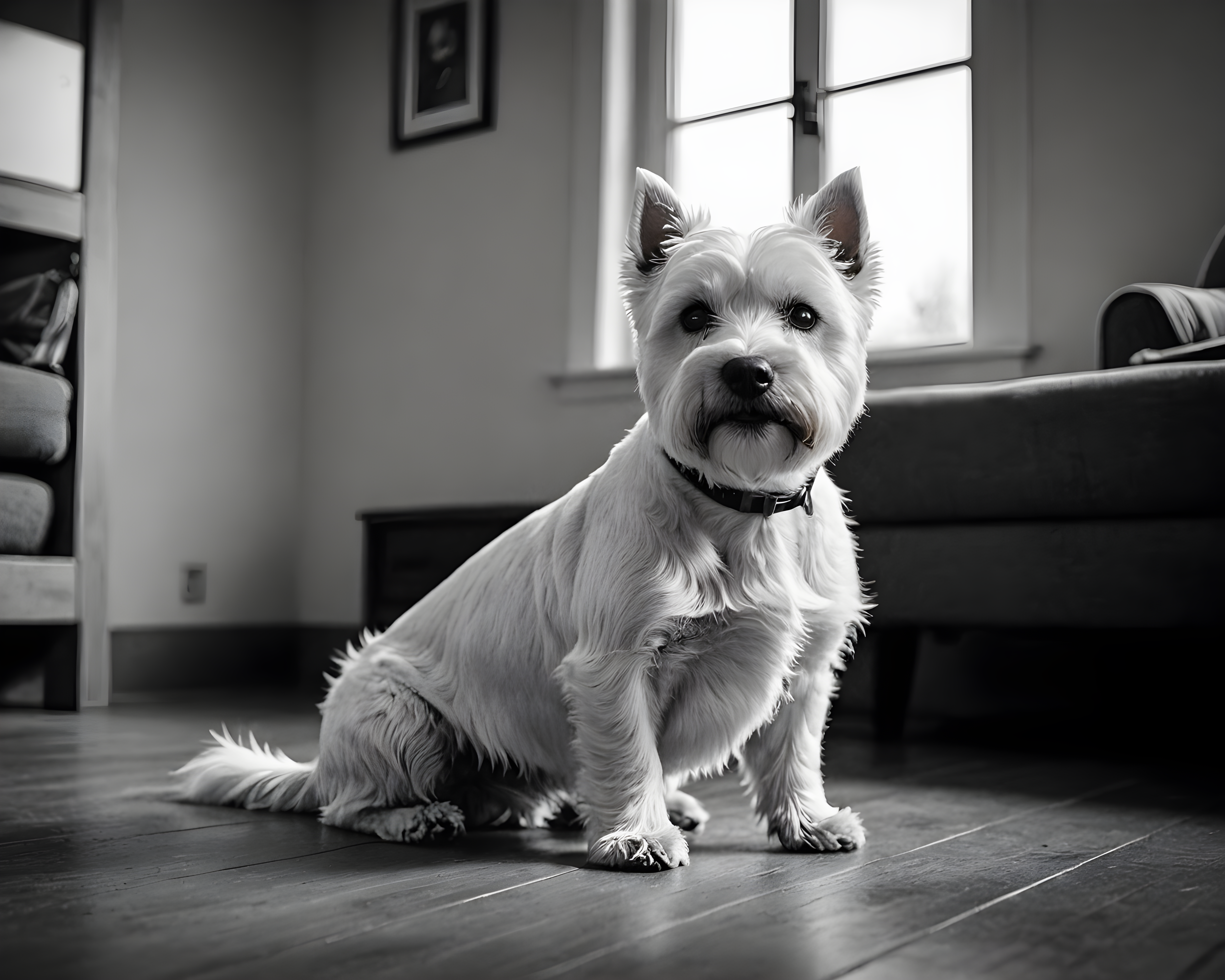 West Highland White Terrier — Black & White (Aesthetic)