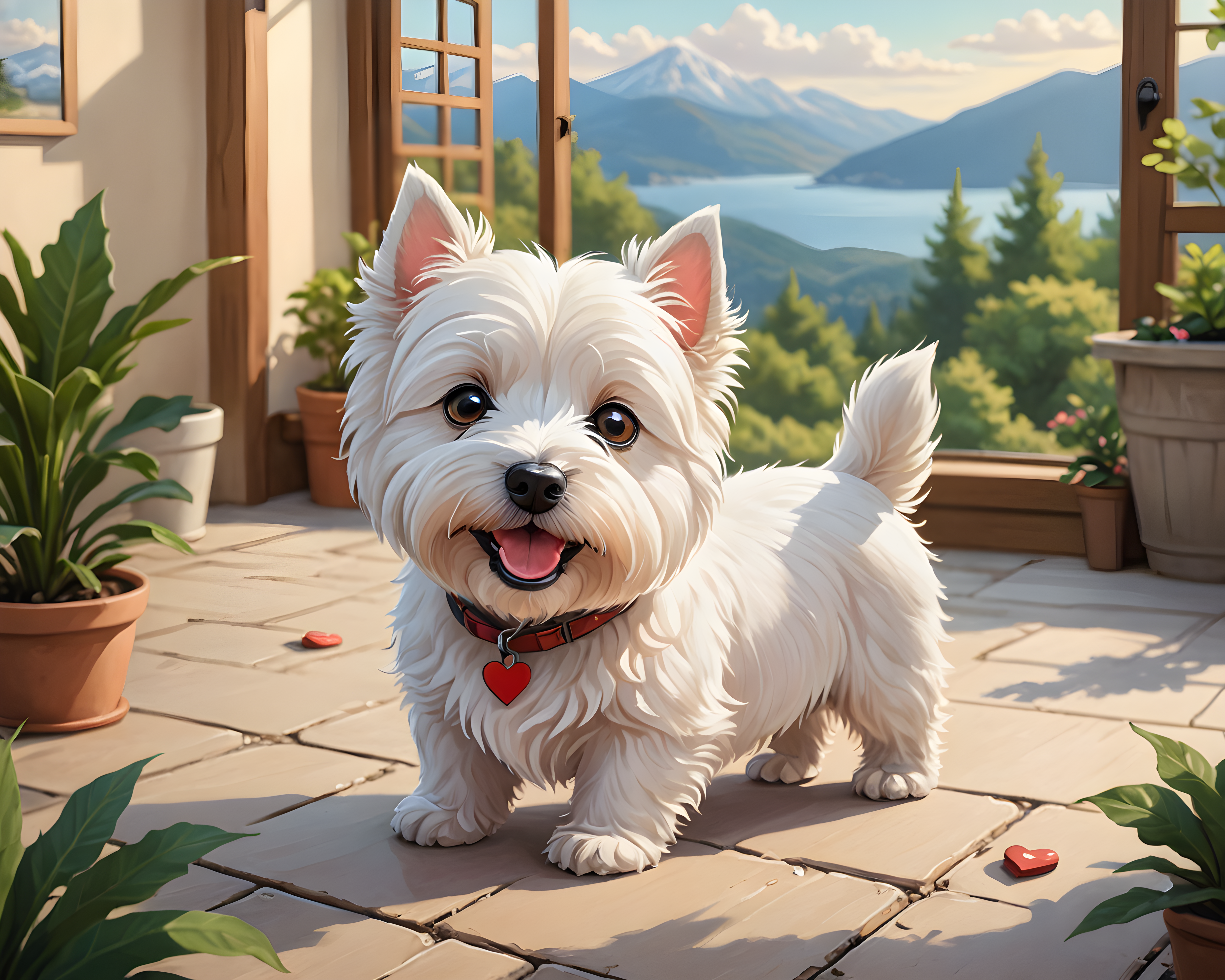 West Highland White Terrier — Cartoon / Kawaii (Romantic)