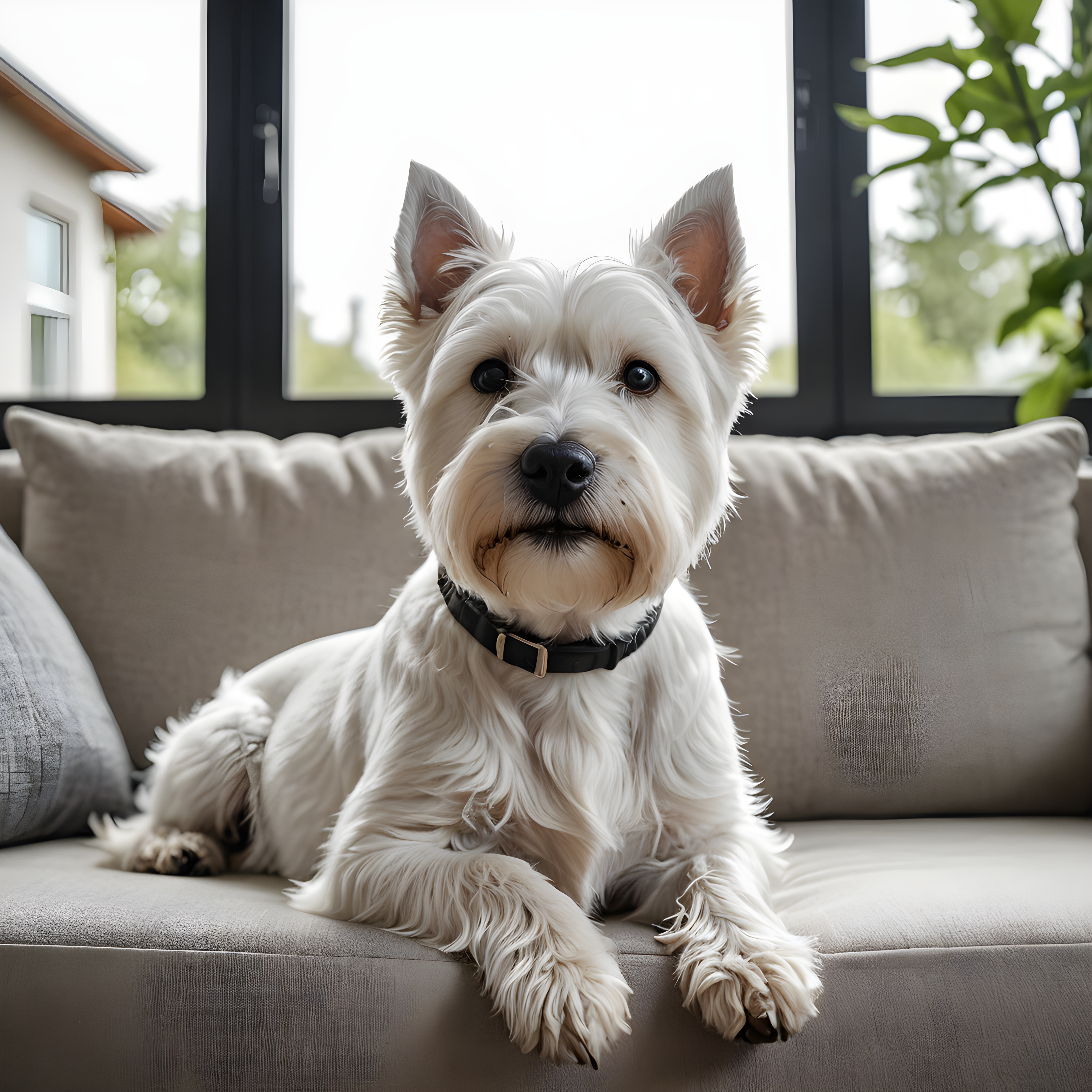 West Highland White Terrier — Minimalist Line Art (Lifestyle)