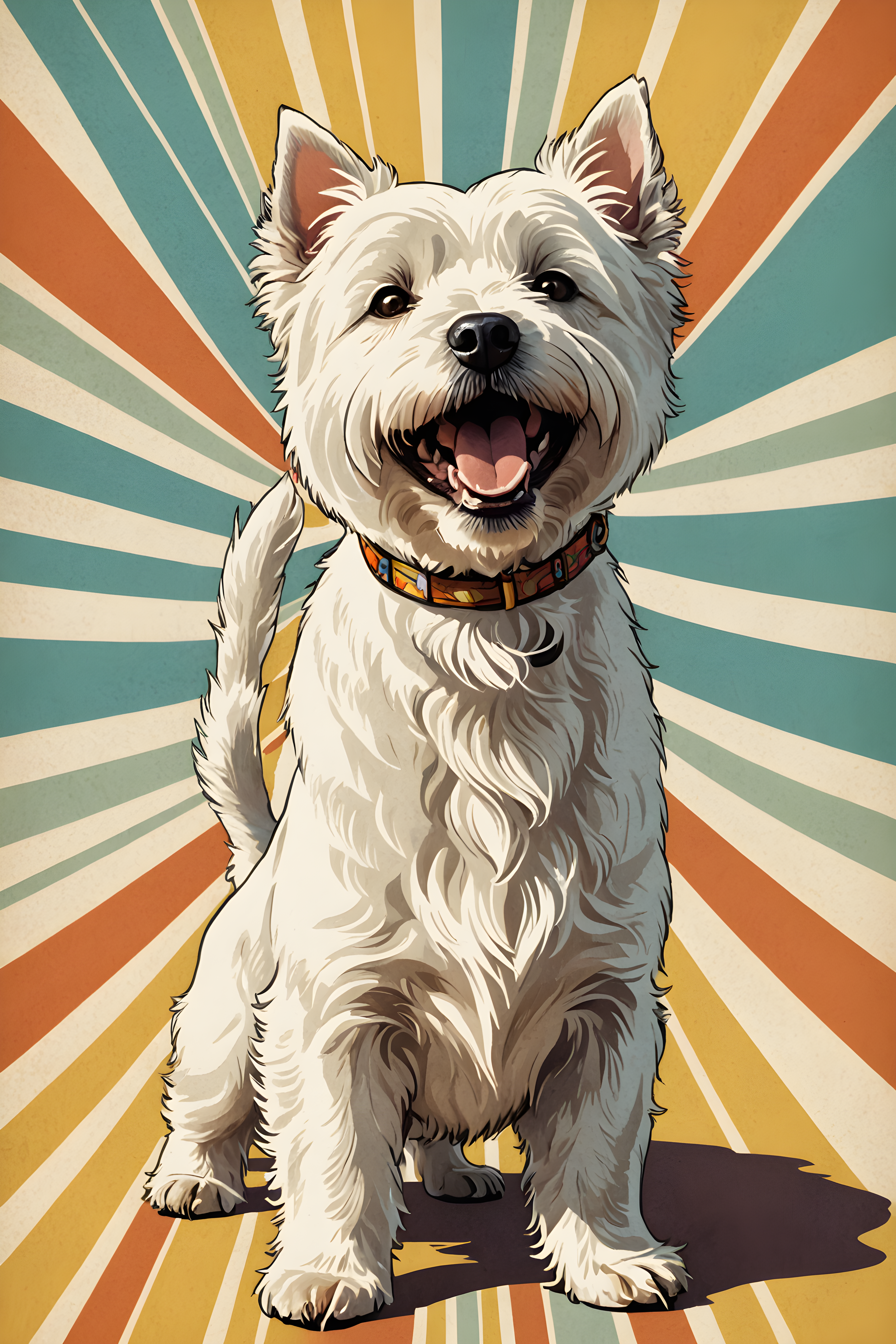 West Highland White Terrier — Retro (Happy)
