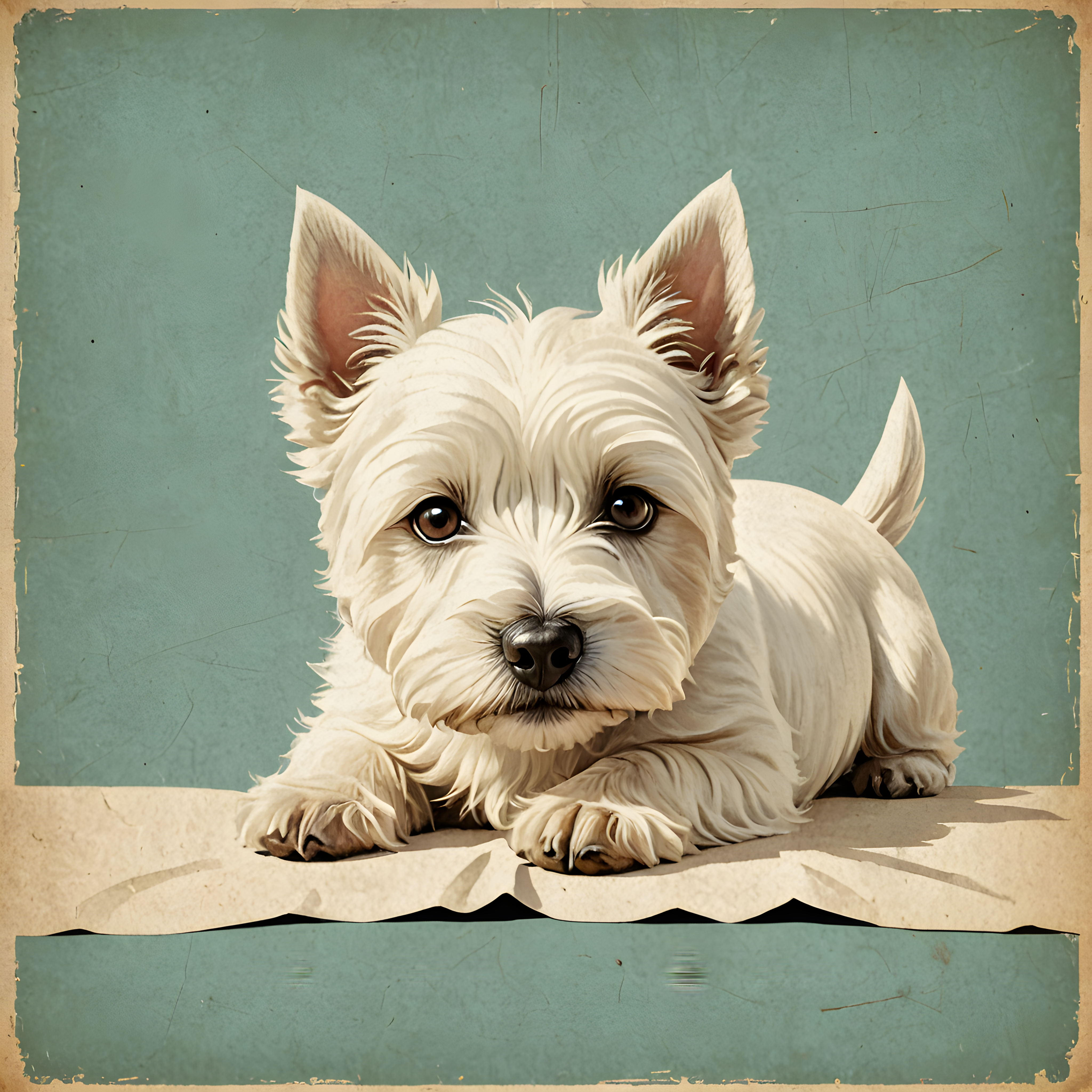 West Highland White Terrier — Vintage Poster (Cute)