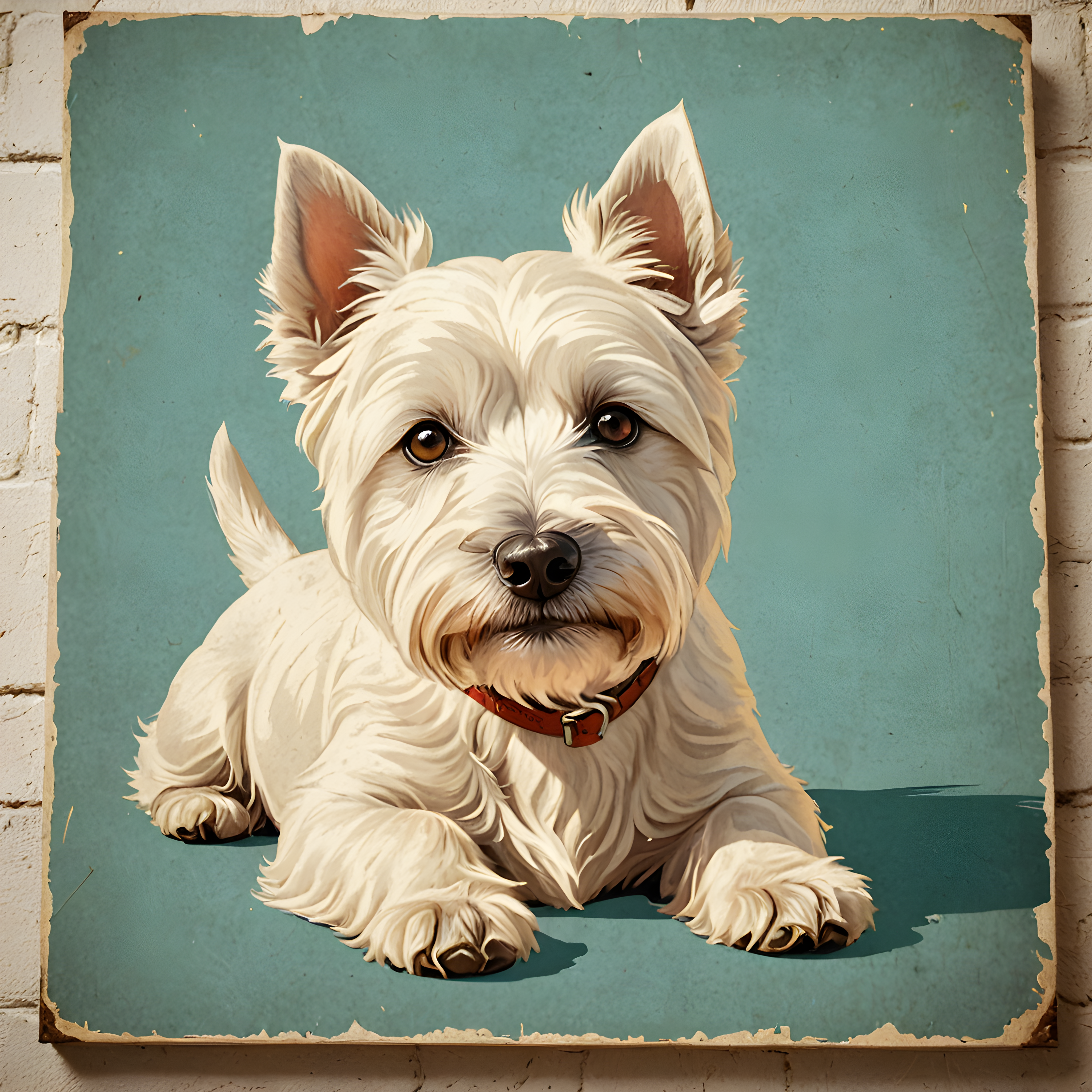 West Highland White Terrier — Vintage Poster (Energetic)