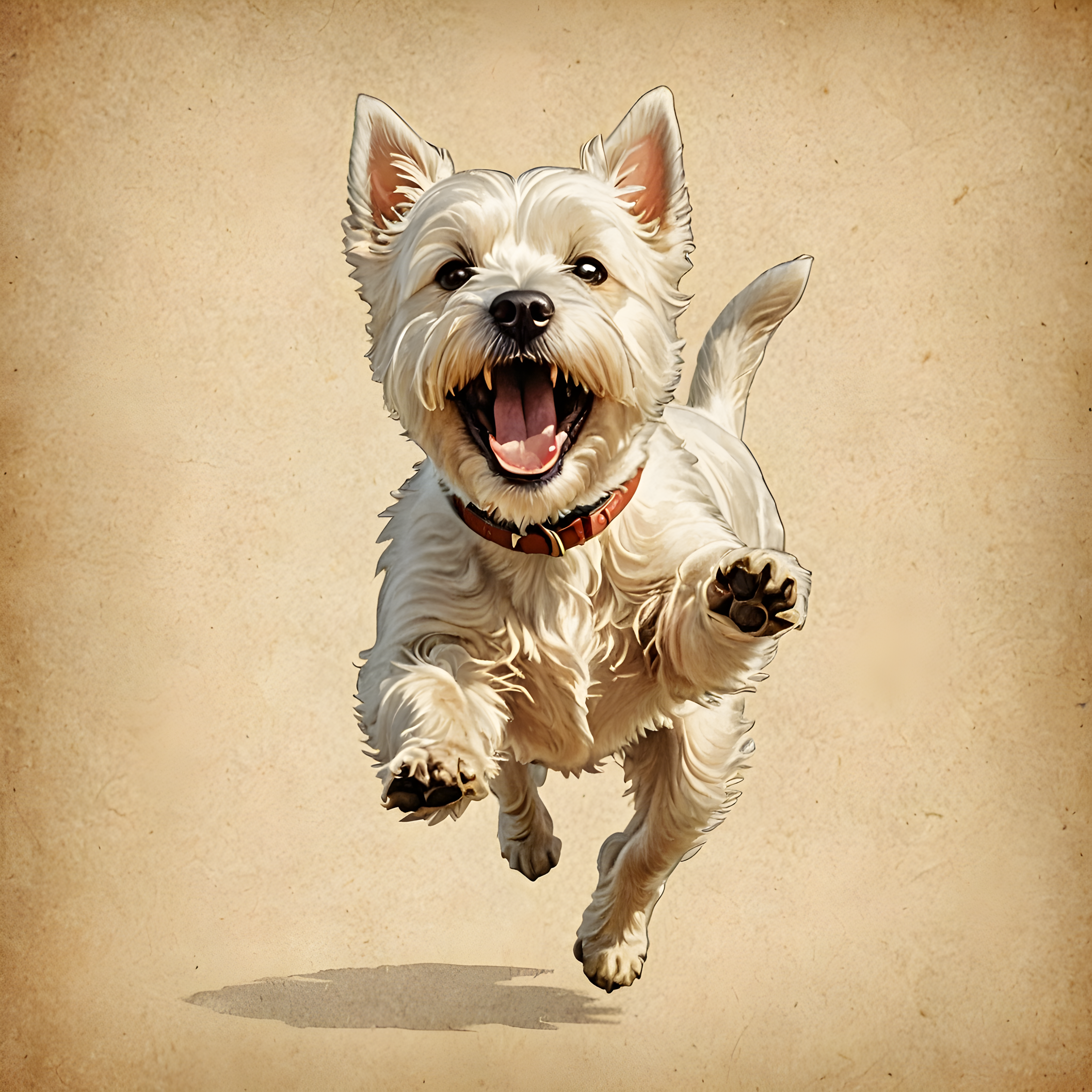 West Highland White Terrier — Vintage Poster (Happy)