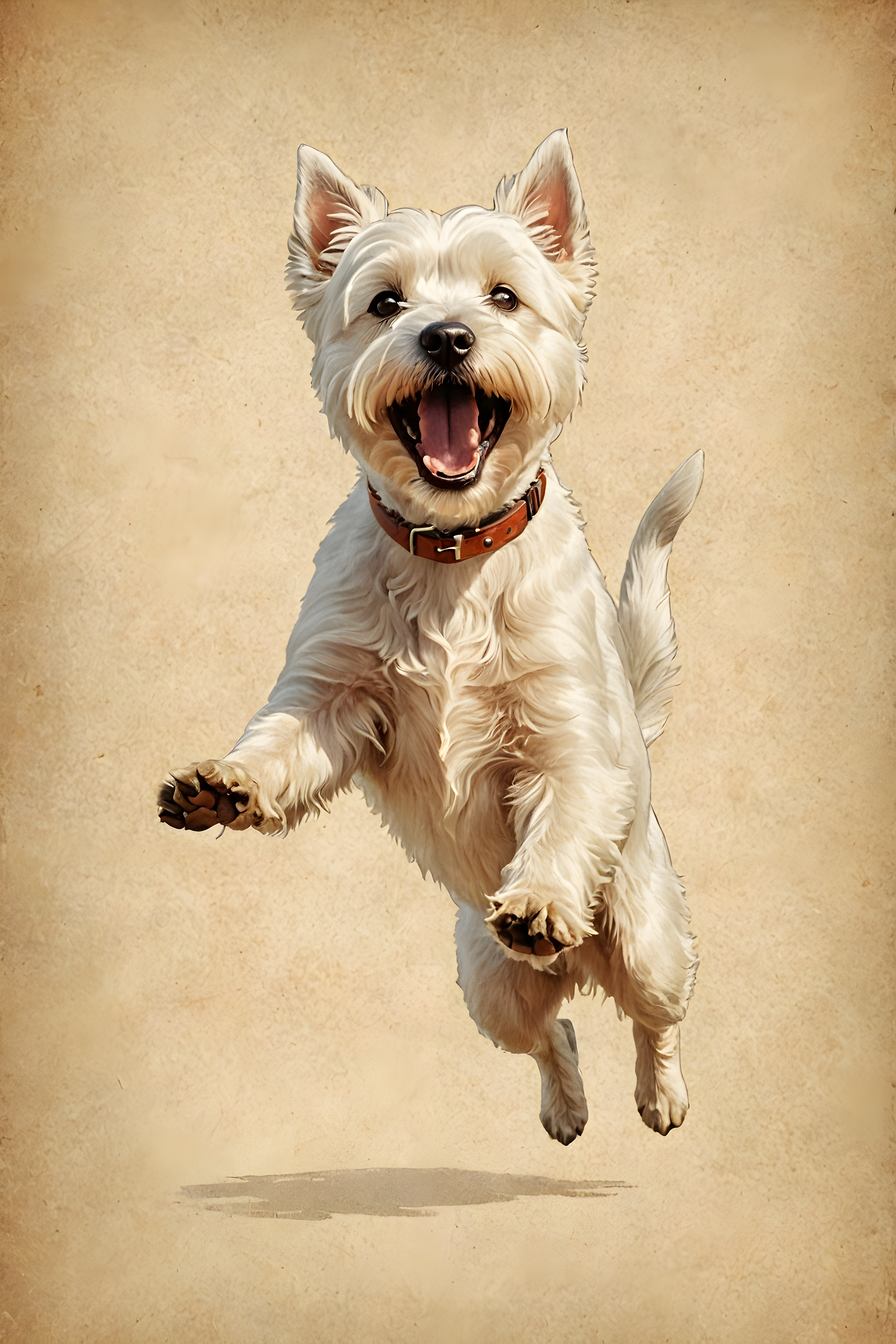 West Highland White Terrier — Vintage Poster (Happy)
