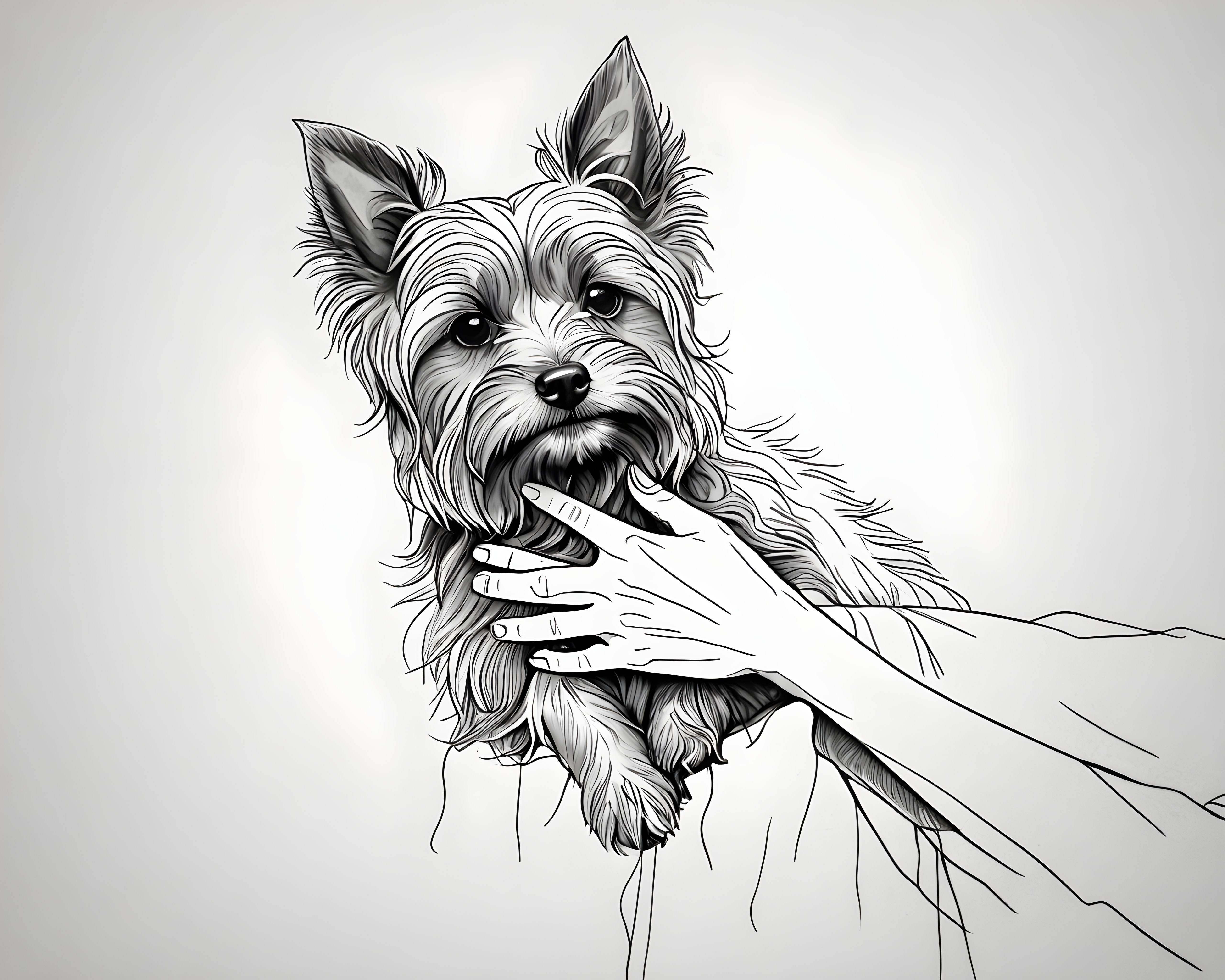 Yorkshire Terrier — Minimalist Line Art (Romantic)