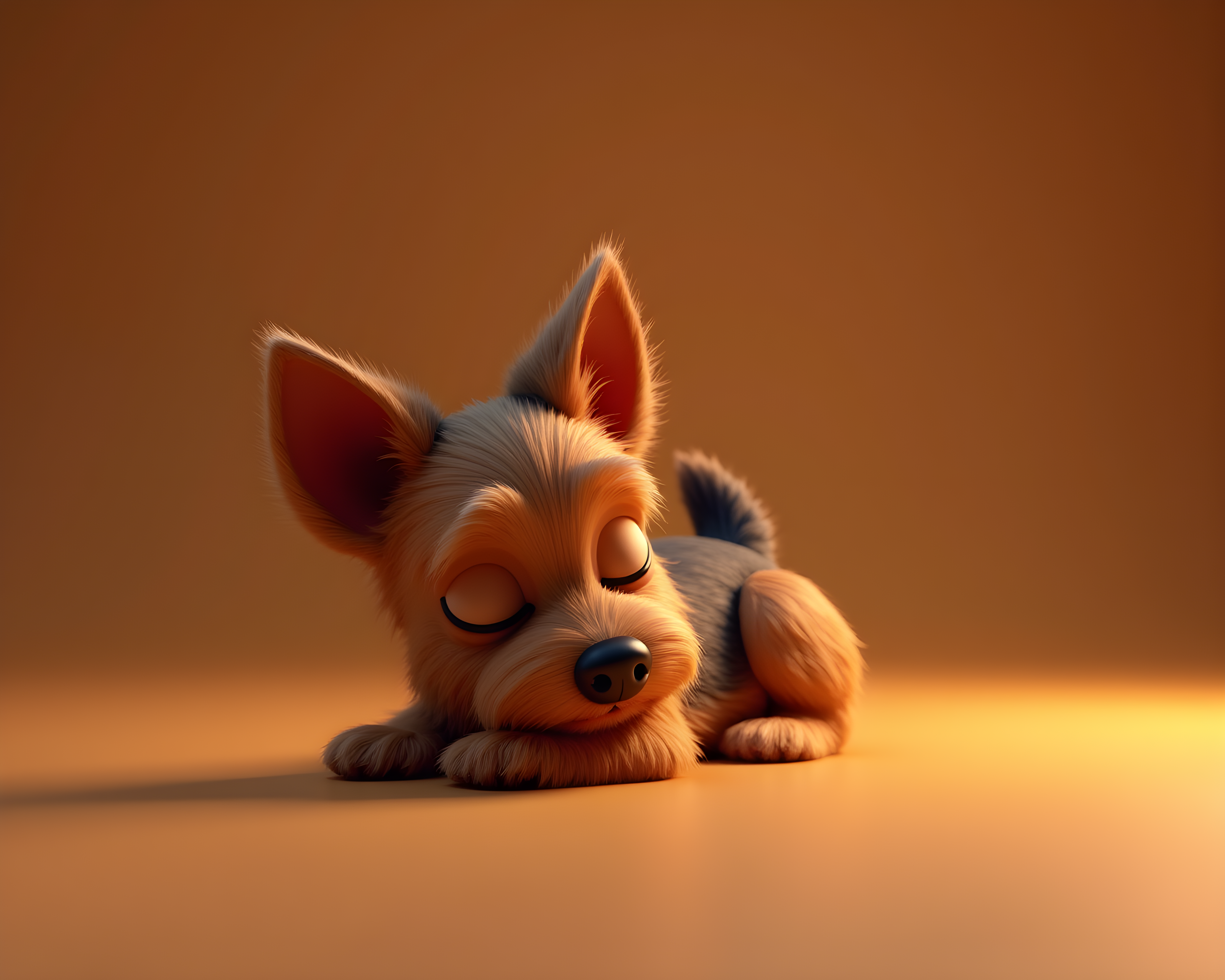 Yorkshire Terrier — 3D Render (Sleepy)