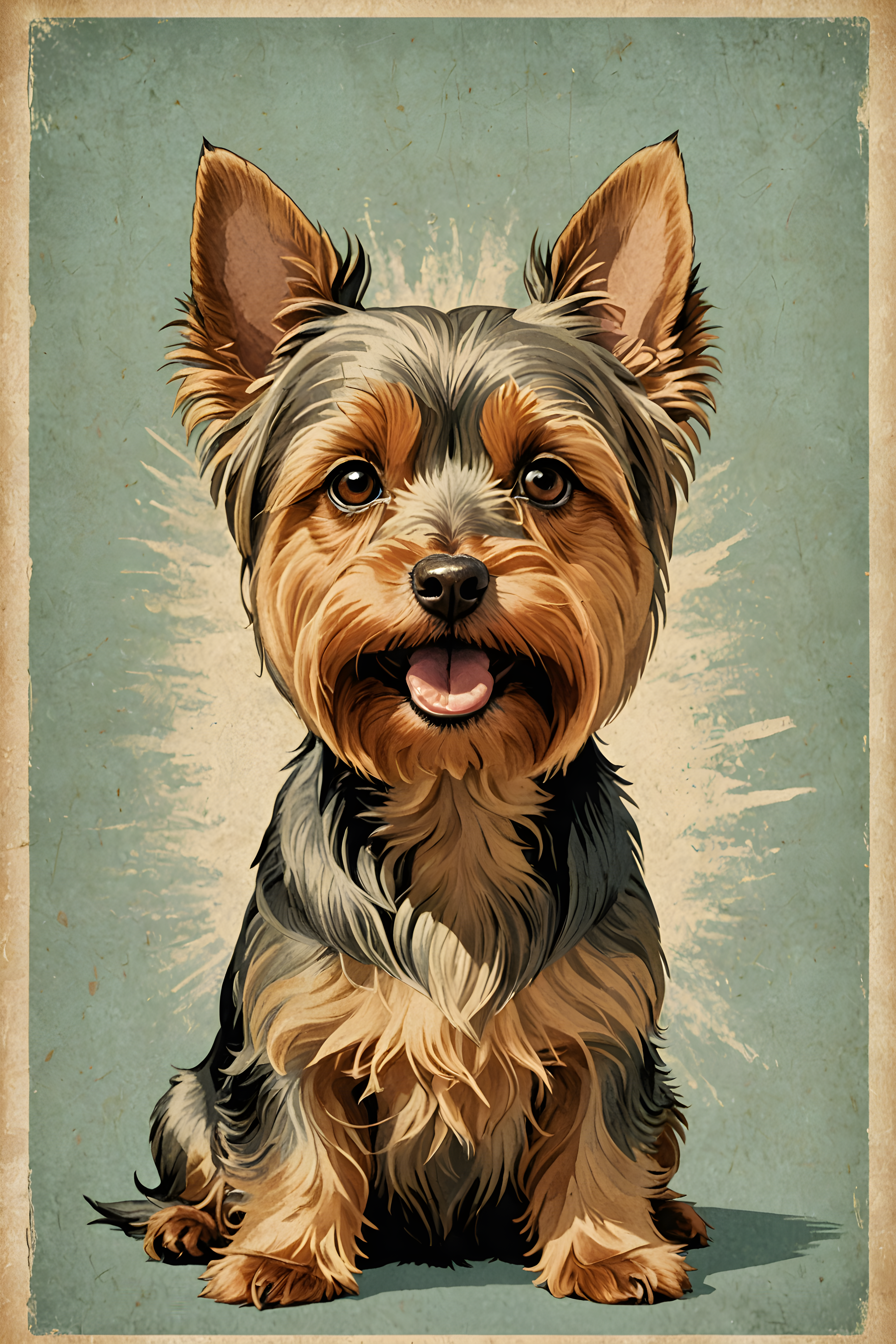 Yorkshire Terrier — Vintage Poster (Funny)