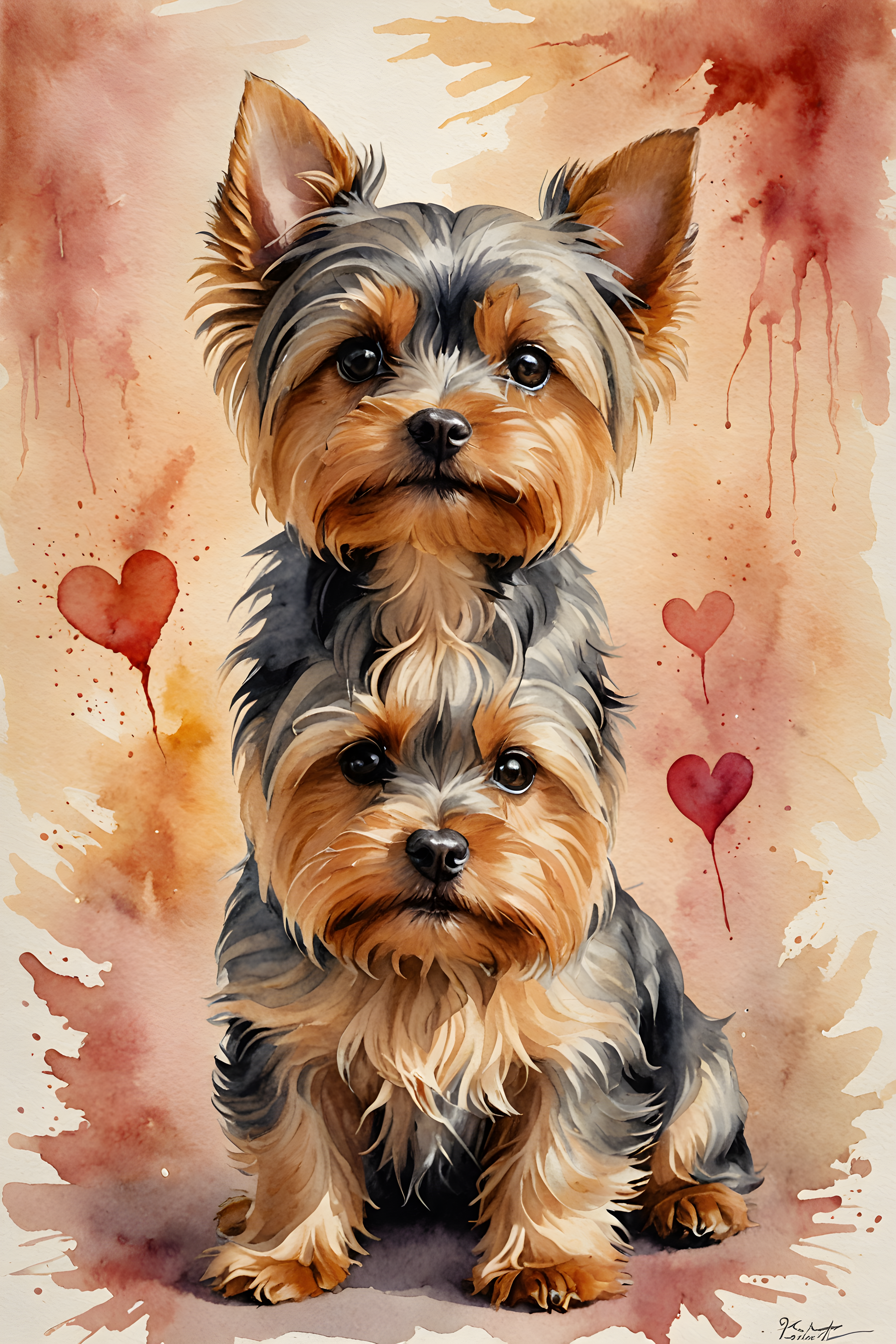 Yorkshire Terrier — Watercolor (Romantic)
