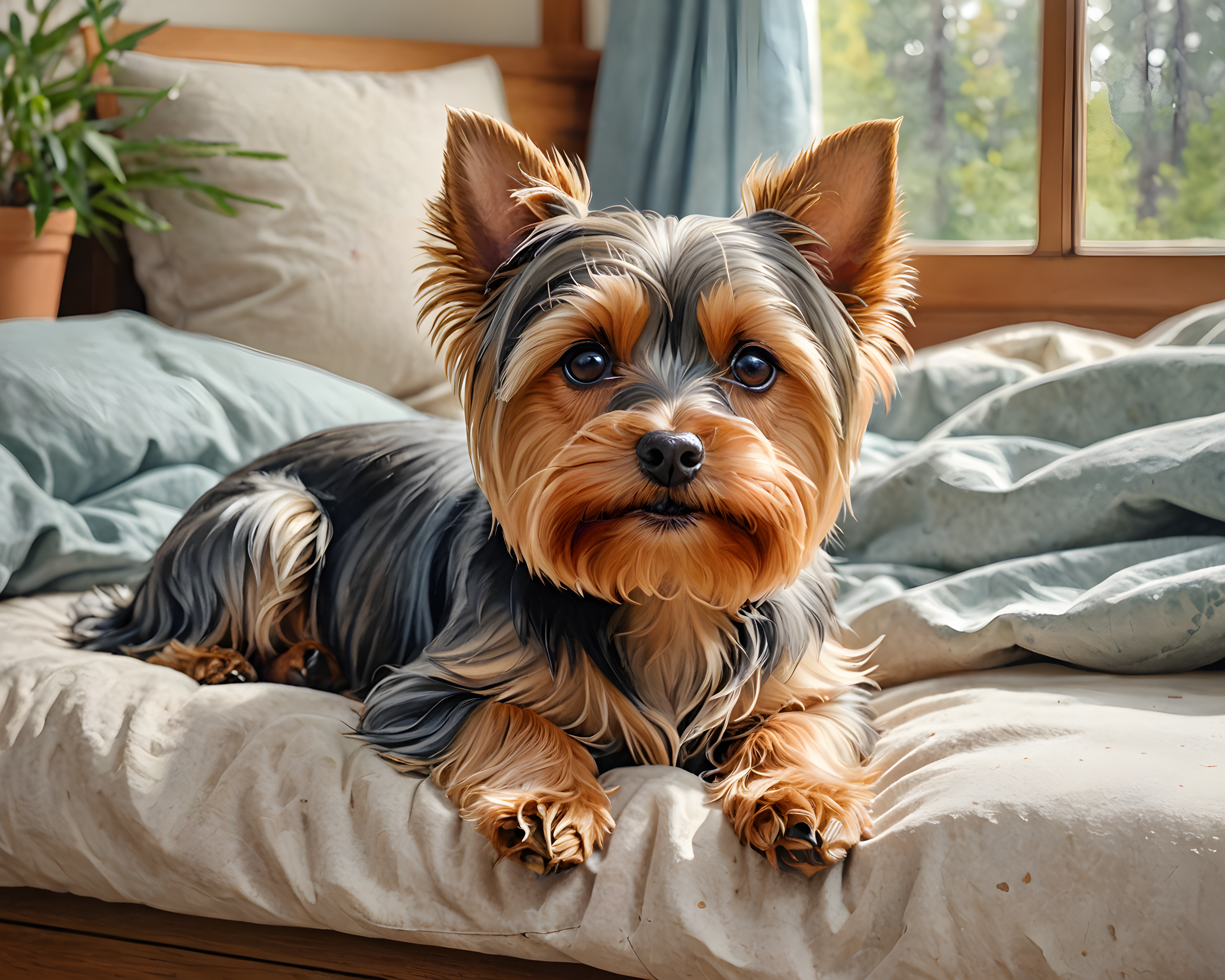 Yorkshire Terrier — Watercolor (Sleepy)