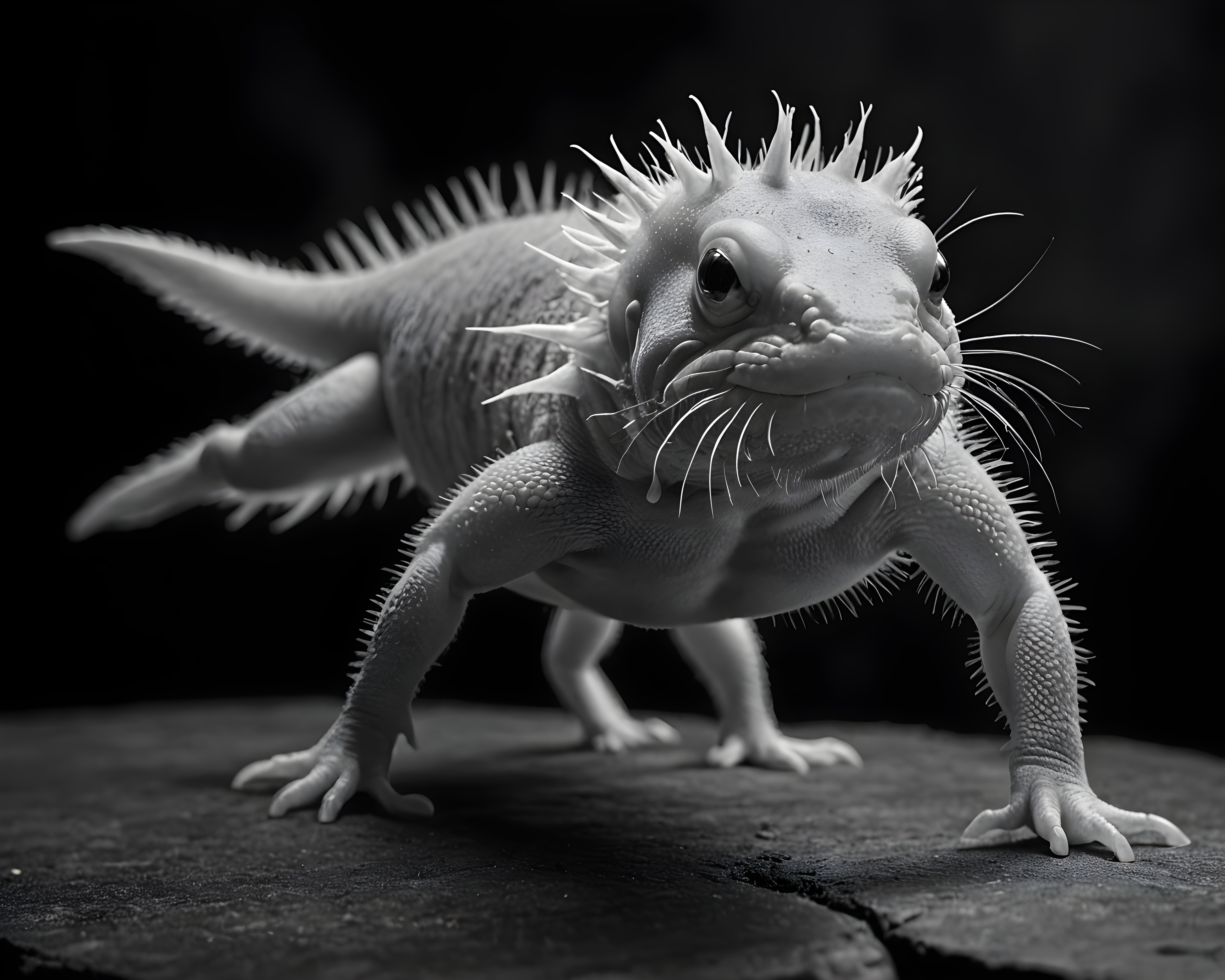 Axolotl — Black & White (Luxury)