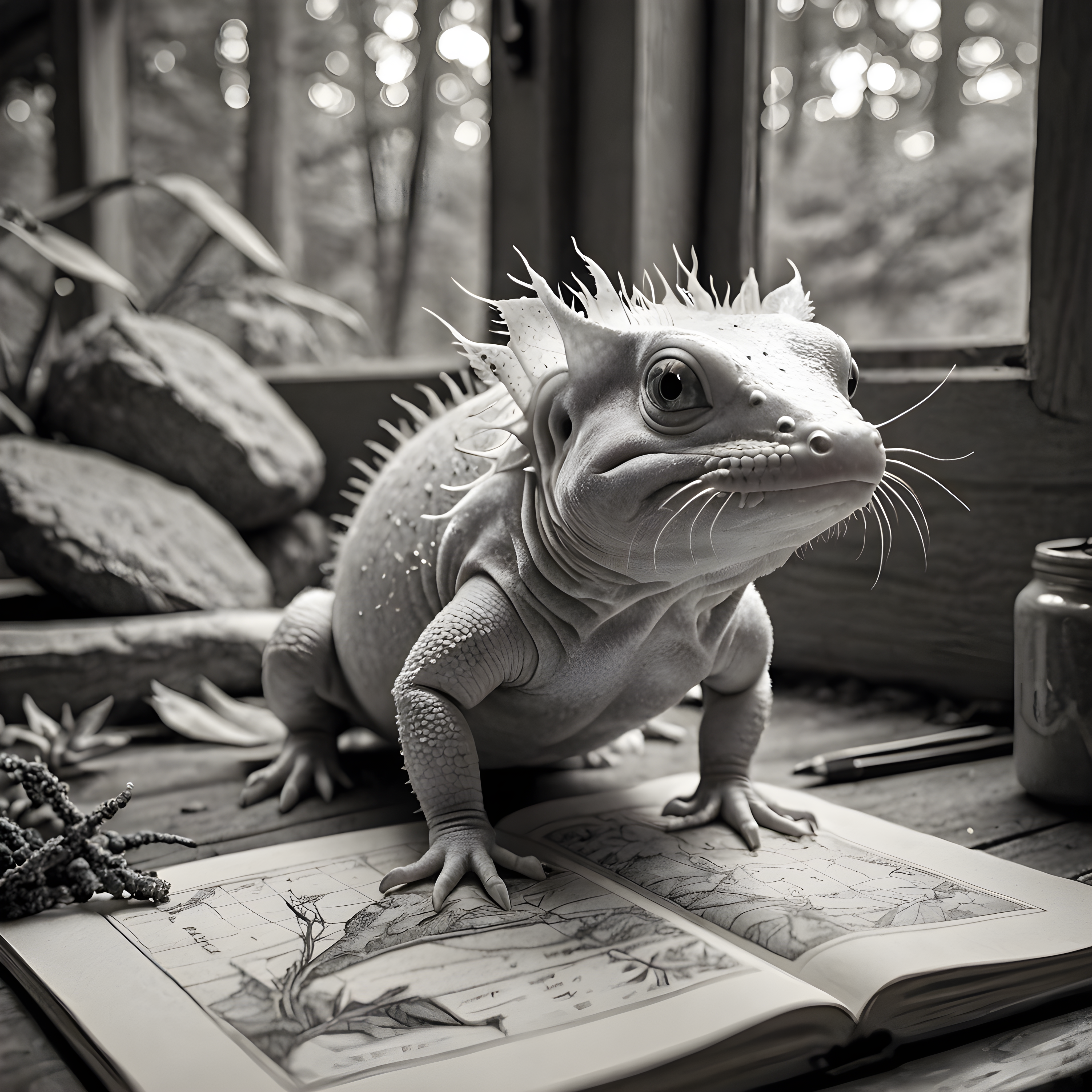 Axolotl — Pencil Sketch (Emotional)