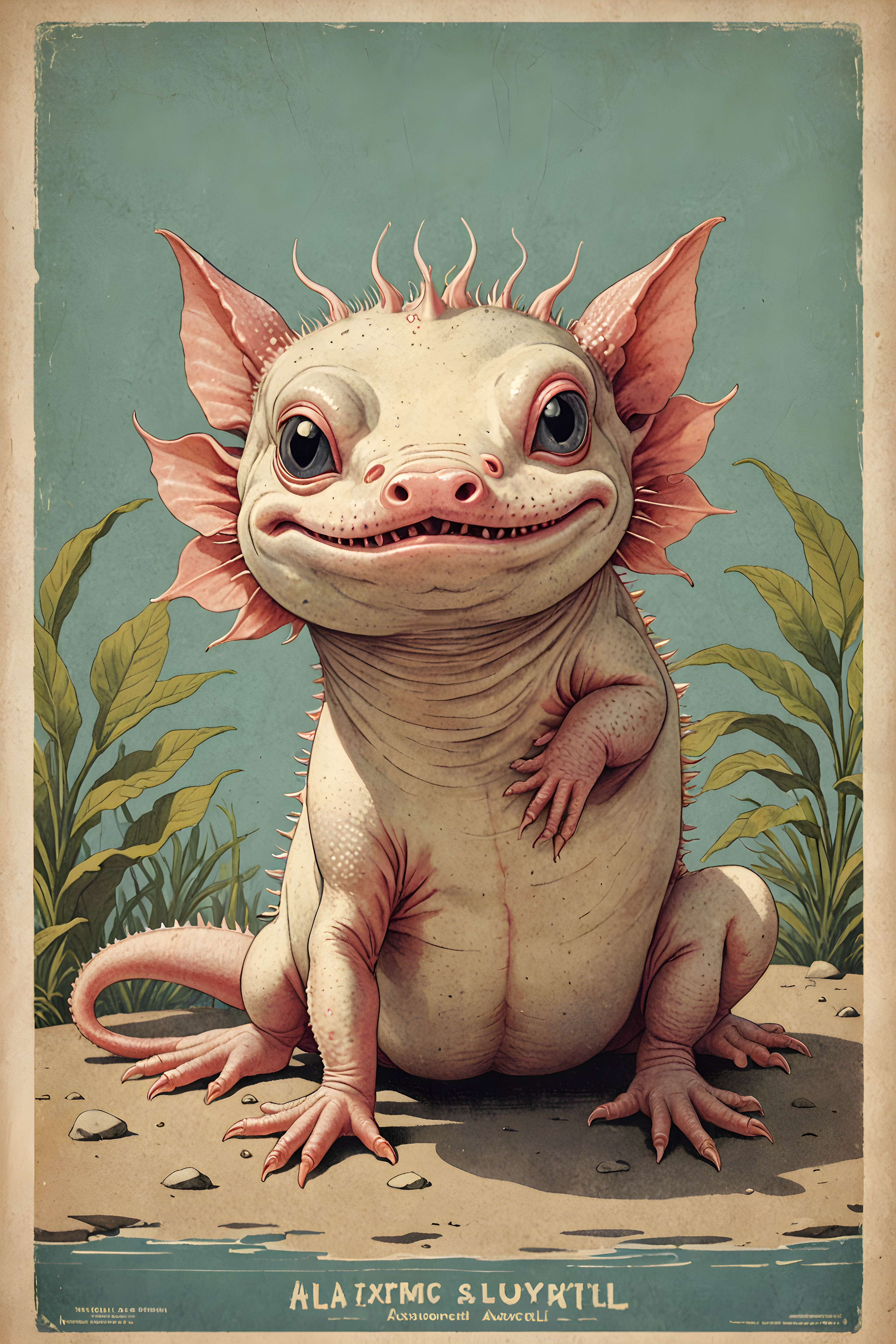 Axolotl — Vintage Poster (Funny)