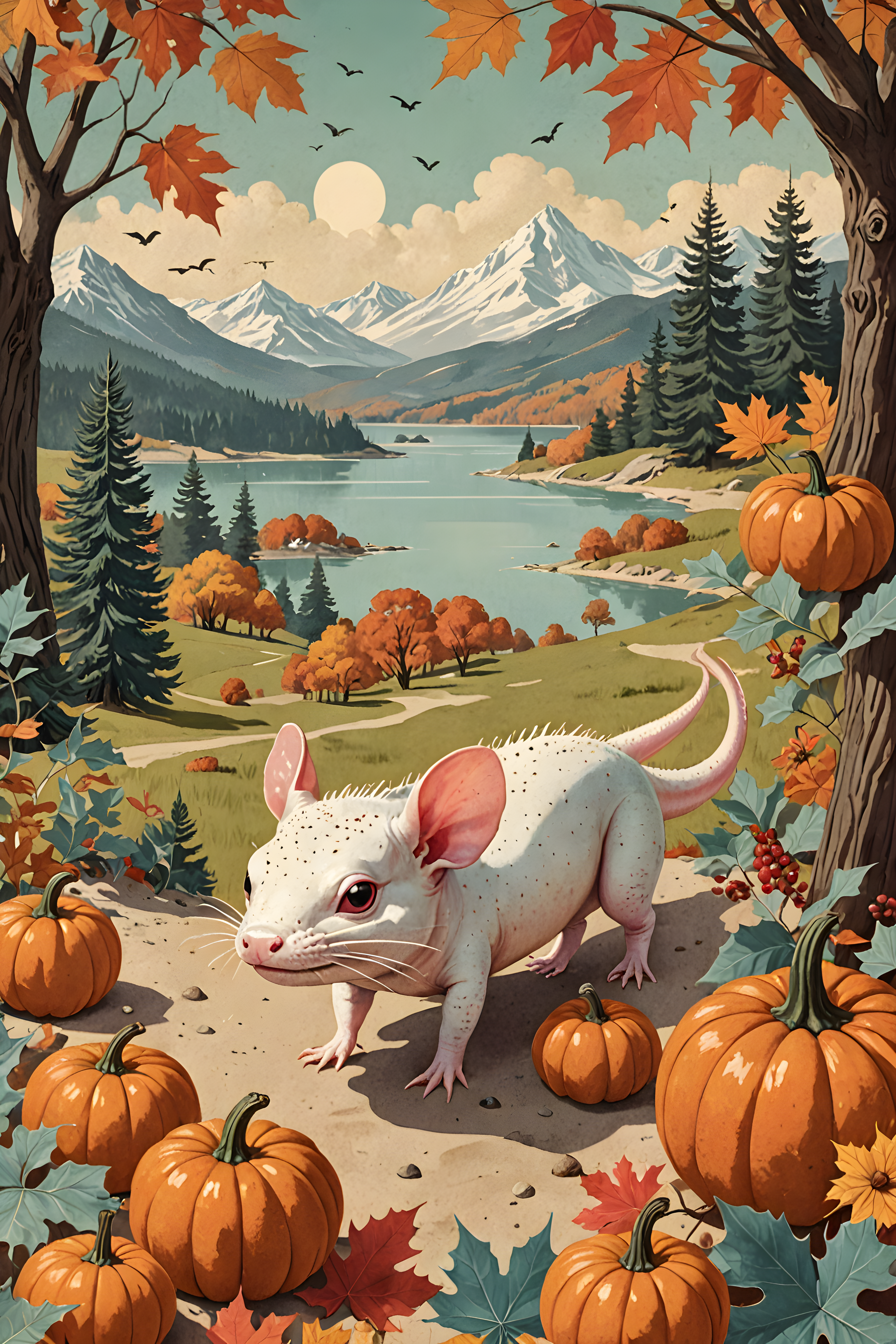 Axolotl — Vintage Poster (Seasonal)