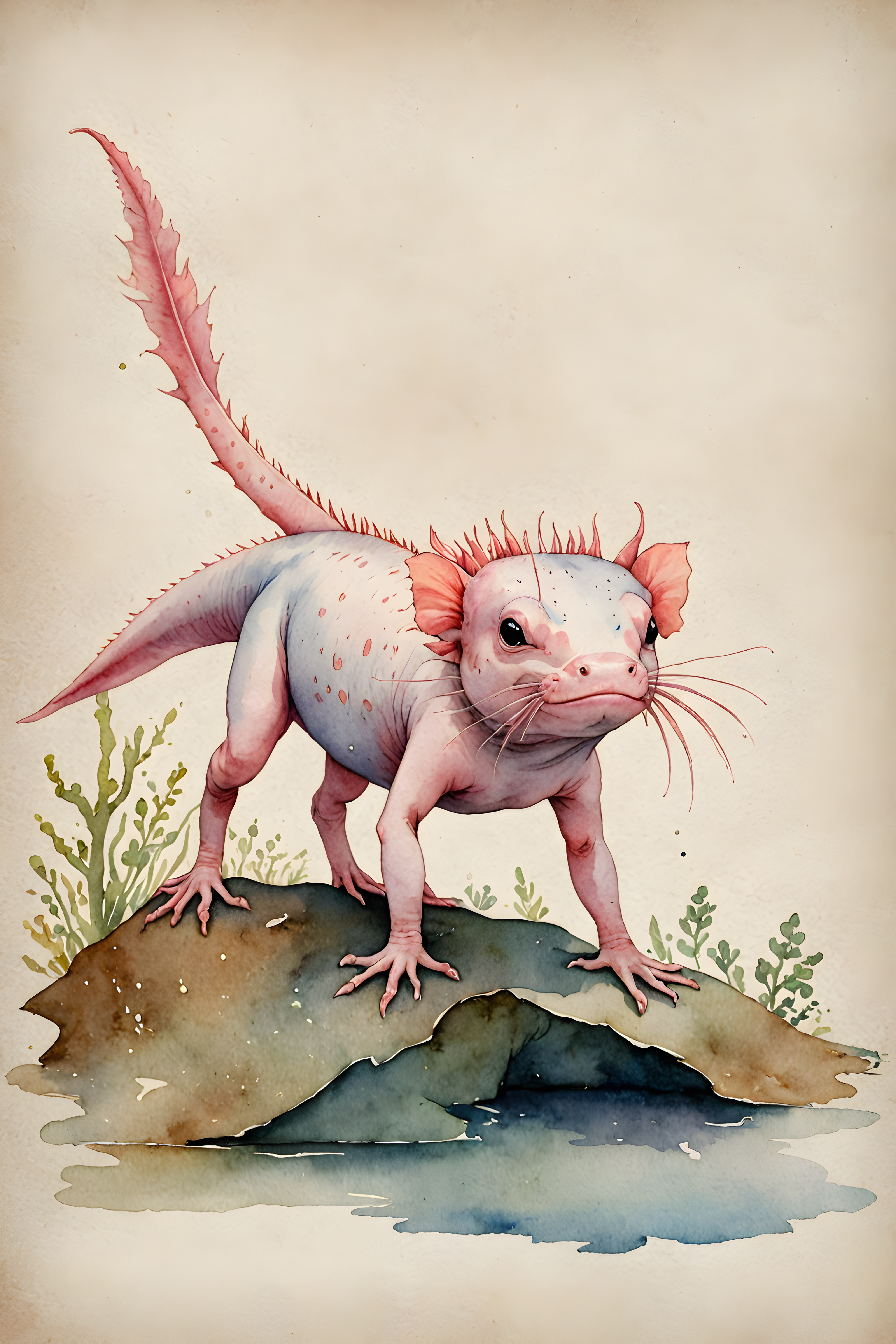 Axolotl — Watercolor (Aesthetic)
