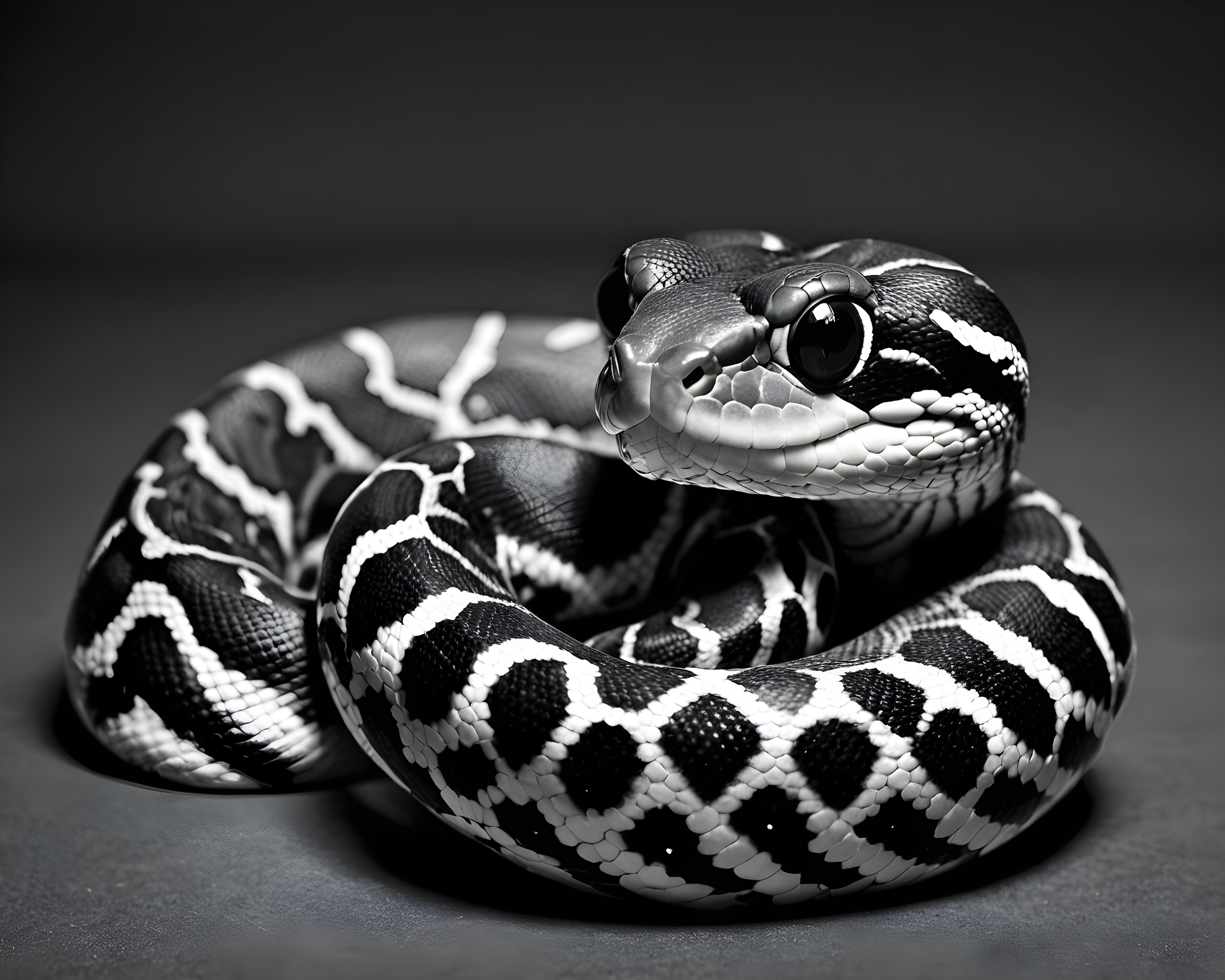 Ball Python — Black & White (Cute)