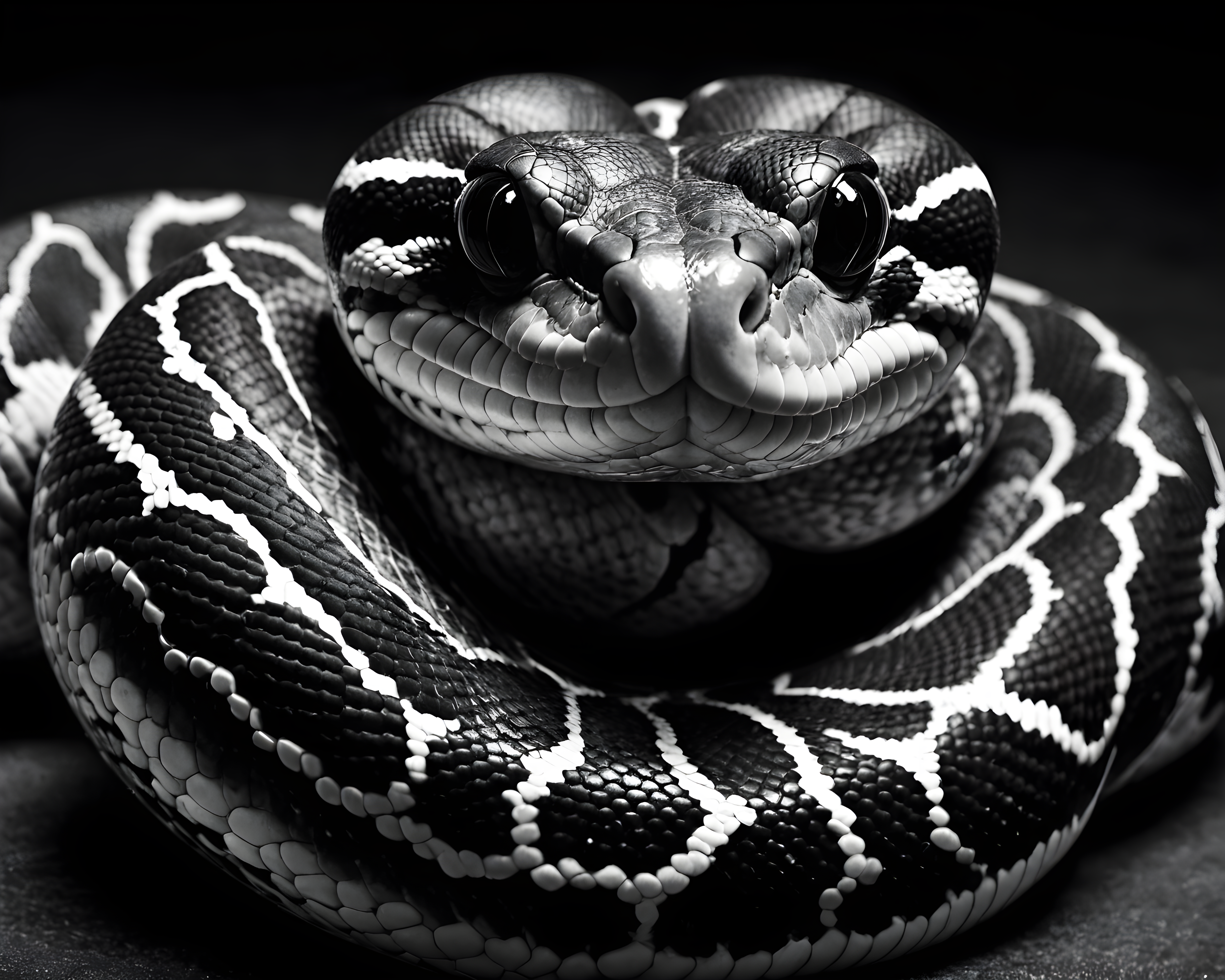 Ball Python — Black & White (Funny)
