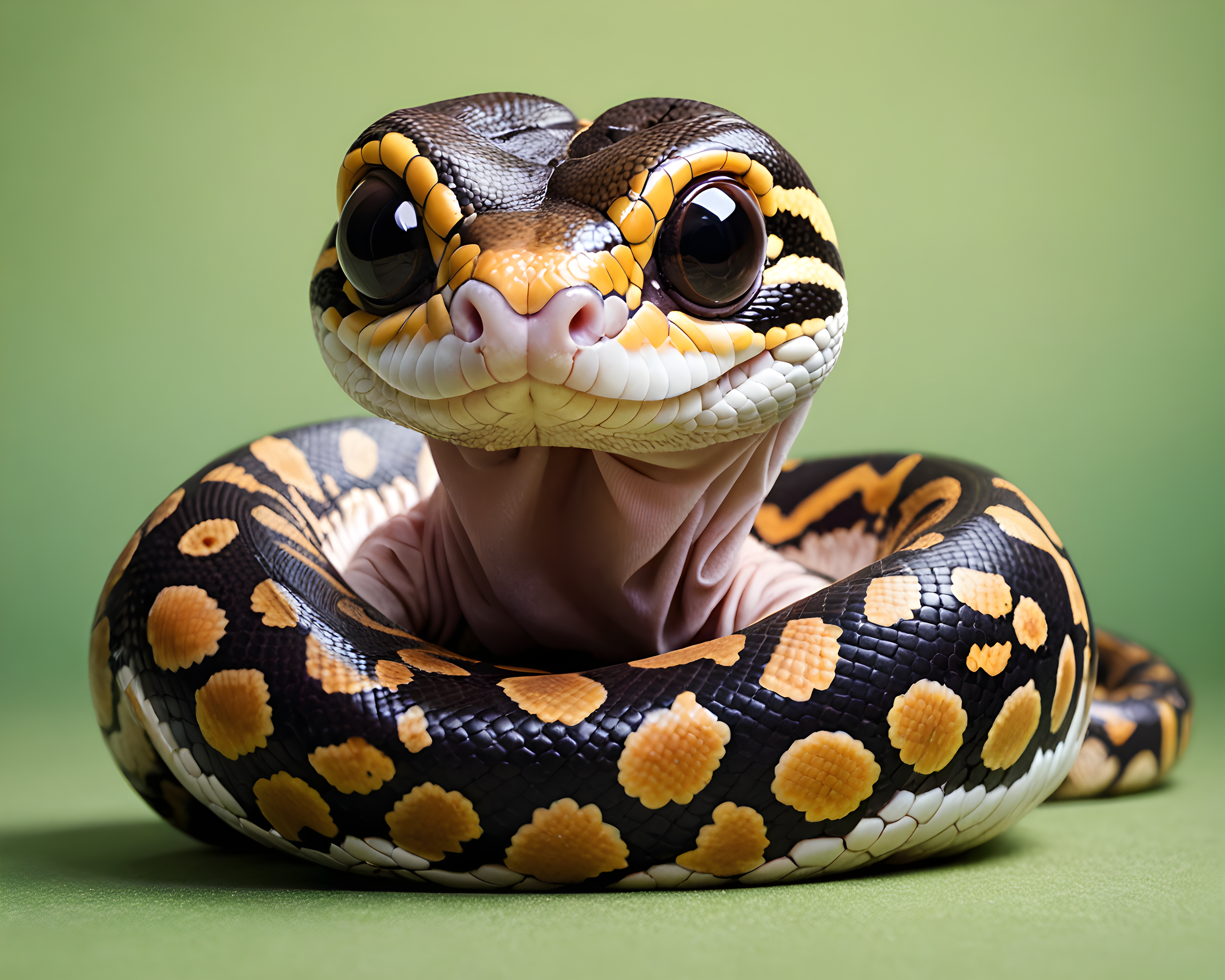 Ball Python — Cartoon / Kawaii (Energetic)