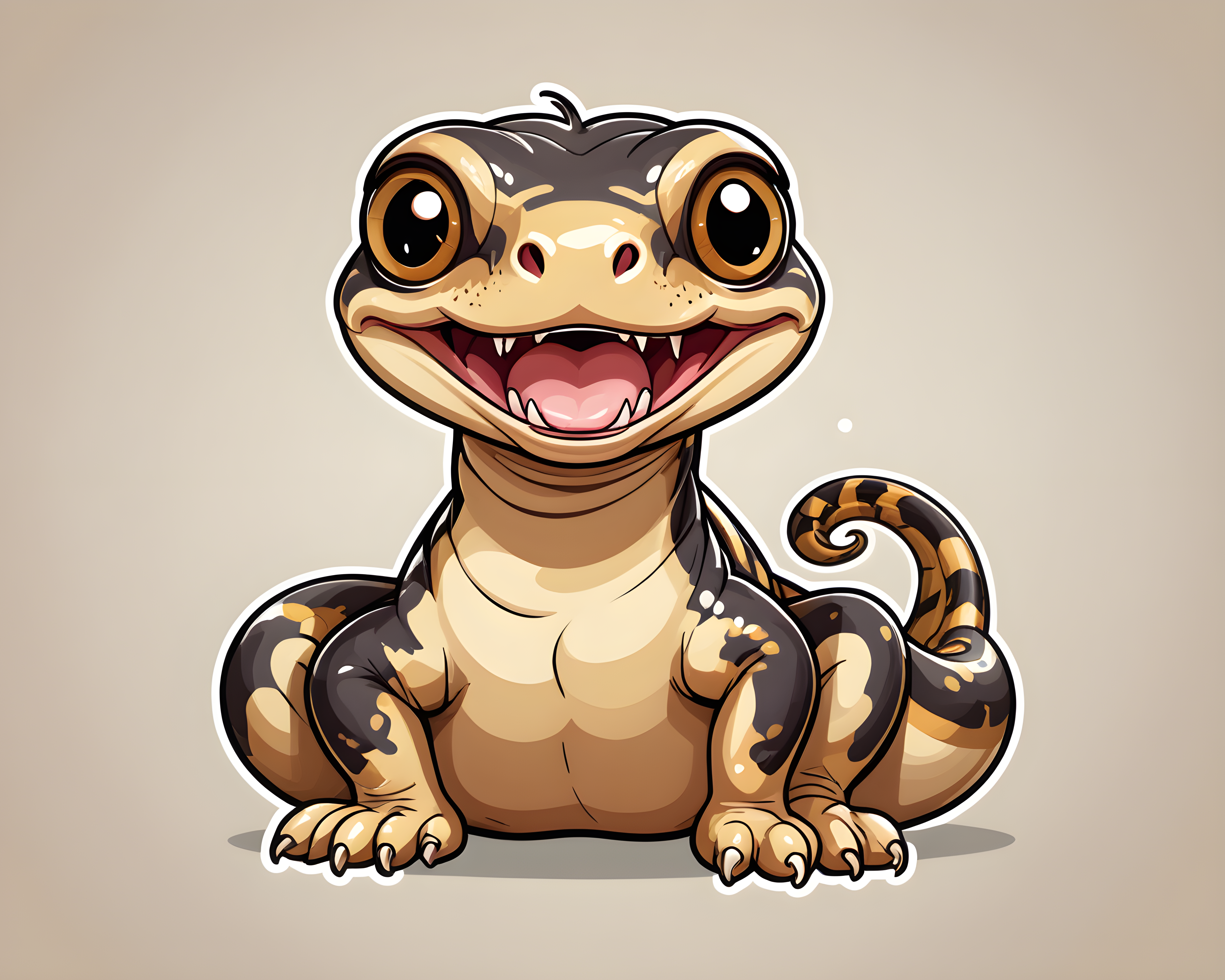 Ball Python — Cartoon / Kawaii (Playful)