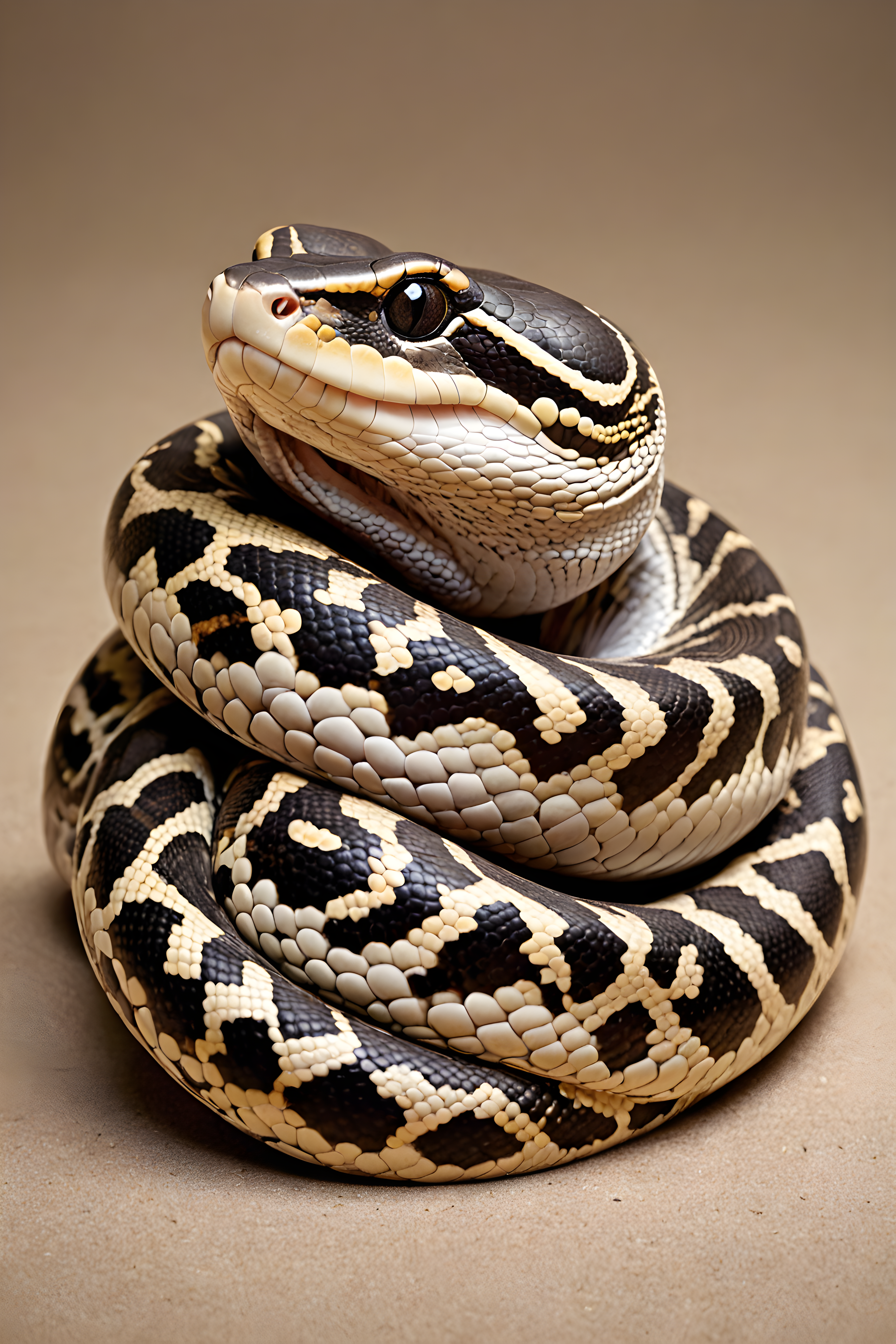 Ball Python — Line Art (Playful)