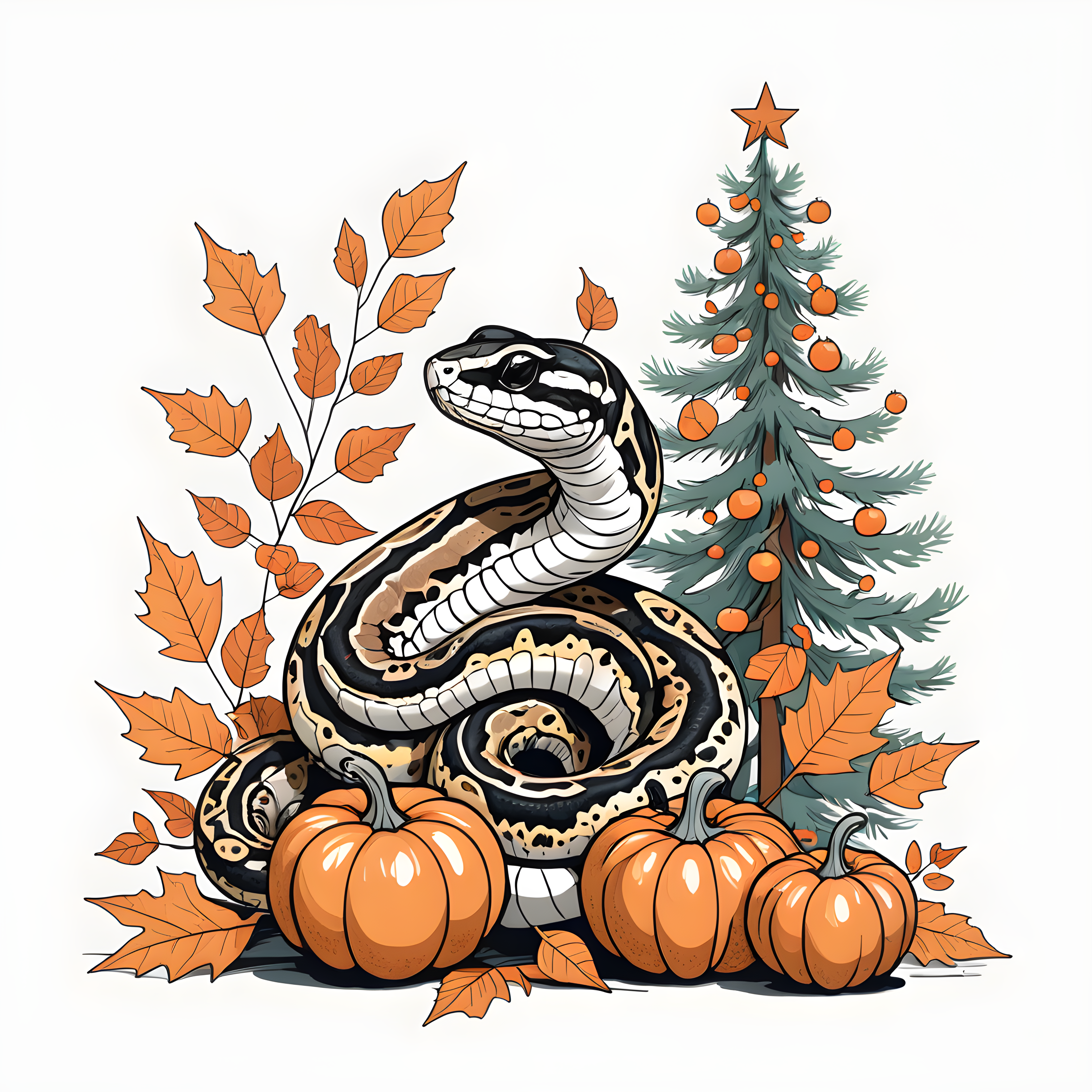 Ball Python — Minimalist Line Art (Seasonal)