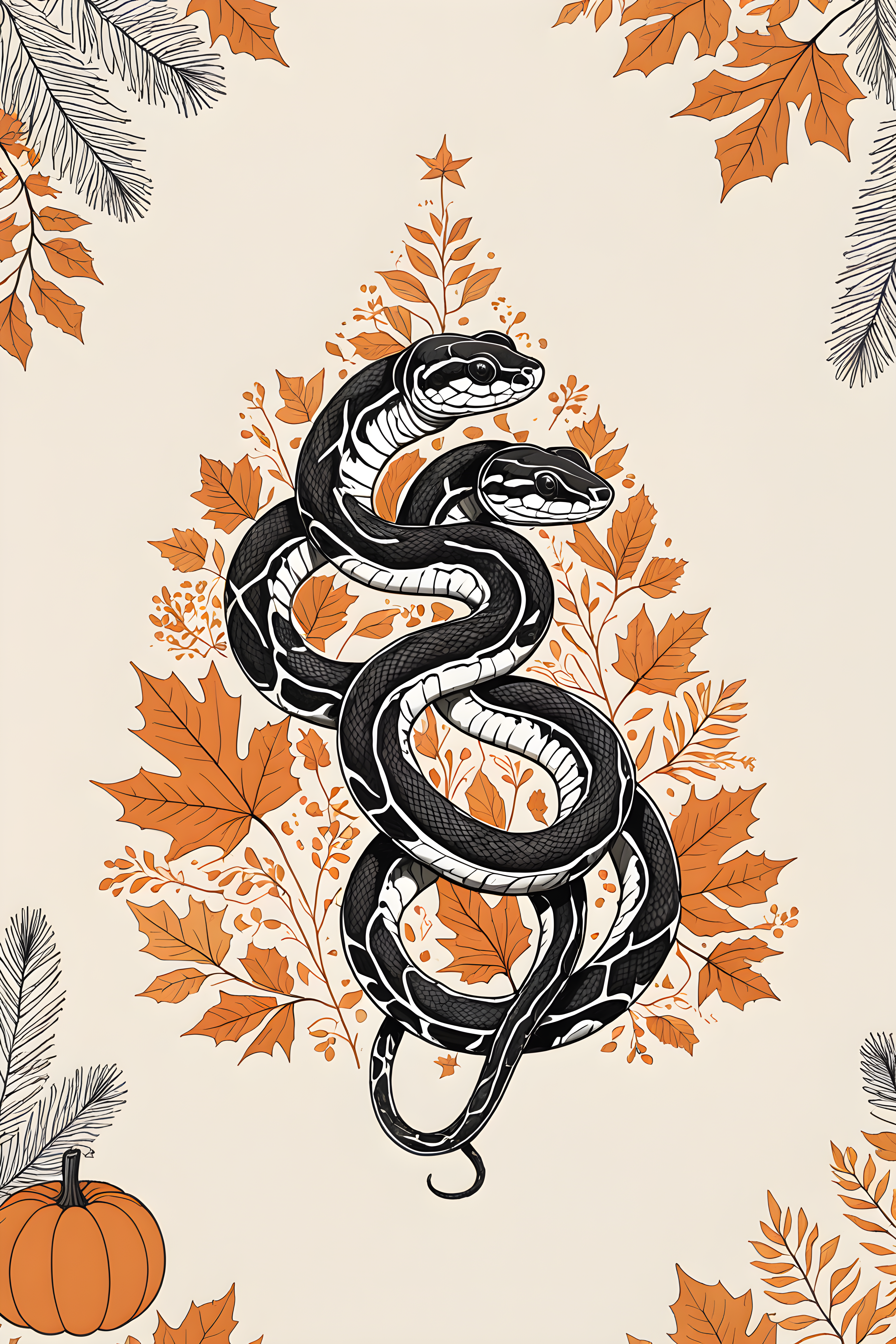 Ball Python — Minimalist Line Art (Seasonal)