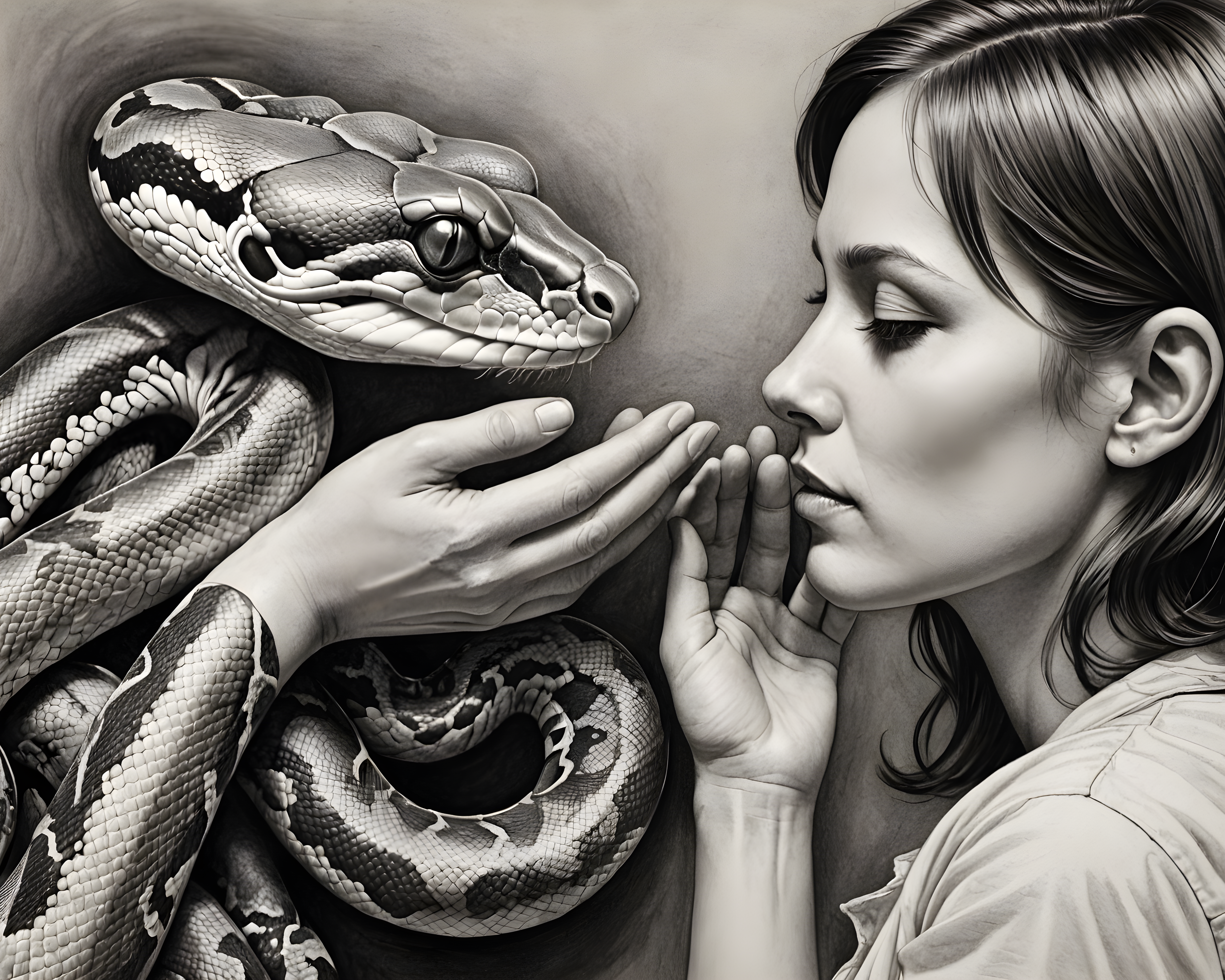 Ball Python — Pencil Sketch (Fantasy)