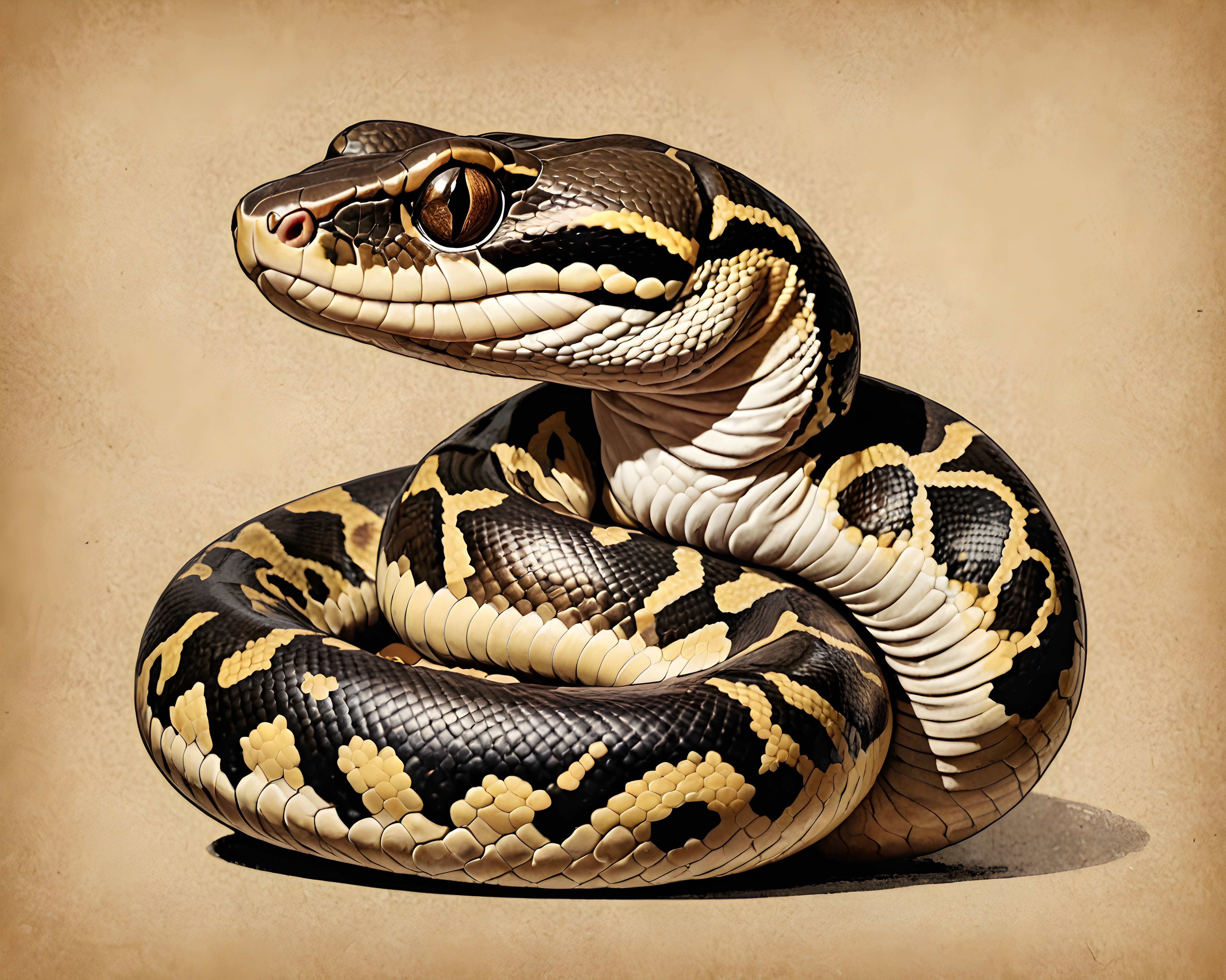 Ball Python — Vintage Poster (Funny)